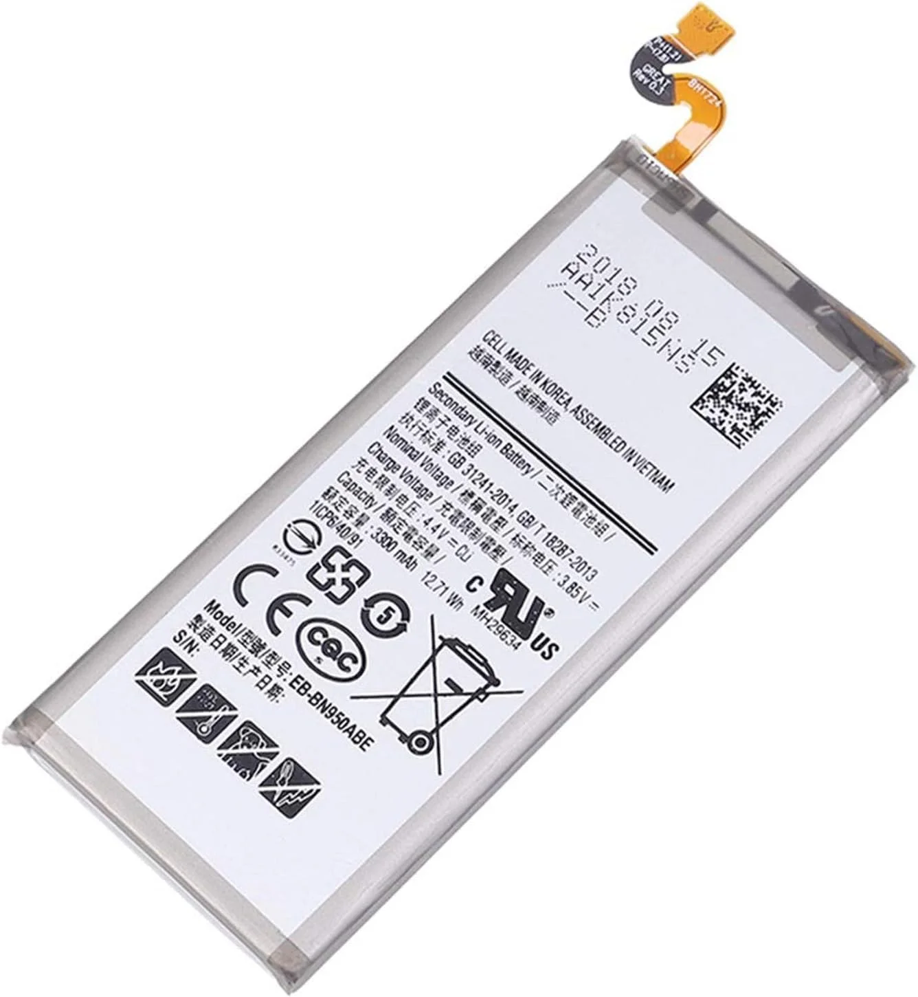 باتری EB-BN950ABE (12.71V 3300mAh) سازگار با گوشی سامسونگ گلکسی نوت 8 N950 SM-N950 N950T N950A N950P N950V N950R4 به همراه ابزار