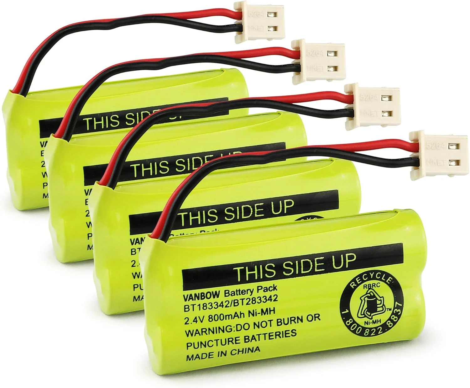 بسته باتری 2.4 ولت 800 میلی آمپر ساعتی Ni-MH مدل VANBOW BT183342/BT283342، سازگار با تلفن های بی سیم AT&T VTech مدل های BT166342/BT266342 BT162342/BT262342 CS6709 CS6609 CS6509 CS6409 EL52100 EL50003 (بسته 4 عددی) بسته باتری 2.4 ولت 800 میلی آمپر ساعتی Ni-MH مدل VANBOW BT183342/BT283342، سازگار با تلفن های بی سیم AT&T VTech مدل های BT166342/BT266342 BT162342/BT262342 CS6709 CS6609 CS6509 CS6409 EL52100 EL50003 (بسته 4 عددی)