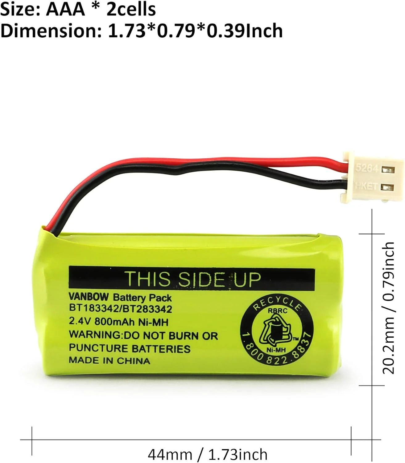 بسته باتری 2.4 ولت 800 میلی آمپر ساعتی Ni-MH مدل VANBOW BT183342/BT283342، سازگار با تلفن های بی سیم AT&T VTech مدل های BT166342/BT266342 BT162342/BT262342 CS6709 CS6609 CS6509 CS6409 EL52100 EL50003 (بسته 4 عددی) بسته باتری 2.4 ولت 800 میلی آمپر ساعتی Ni-MH مدل VANBOW BT183342/BT283342، سازگار با تلفن های بی سیم AT&T VTech مدل های BT166342/BT266342 BT162342/BT262342 CS6709 CS6609 CS6509 CS6409 EL52100 EL50003 (بسته 4 عددی)