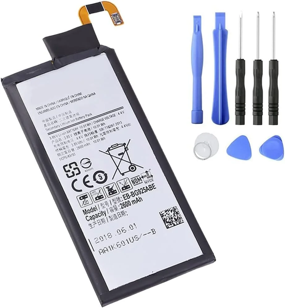 باتری 4.4 ولت 2600 میلی آمپر EB-BG925ABE سازگار با گوشی سامسونگ گلکسی S6 Edge G9250 G925F G925FQ G925S S6Edge G925A G925V به همراه ابزار باتری 4.4 ولت 2600 میلی آمپر EB-BG925ABE سازگار با گوشی سامسونگ گلکسی S6 Edge G9250 G925F G925FQ G925S S6Edge G925A G925V به همراه ابزار