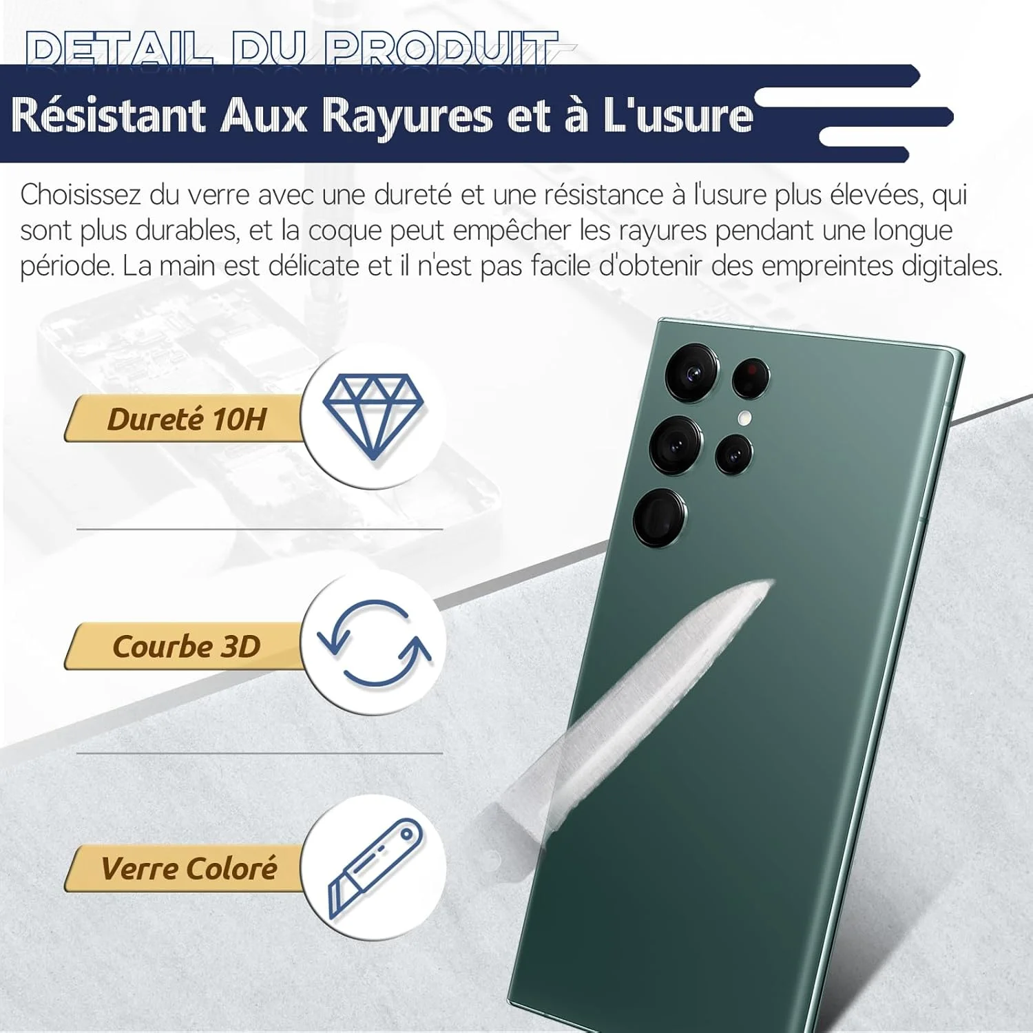 درب پشت باتری جایگزین RongZy برای گوشی سامسونگ گلکسی S22 Ultra 5G مدل 2022 به همراه کیت ابزار (سبز)