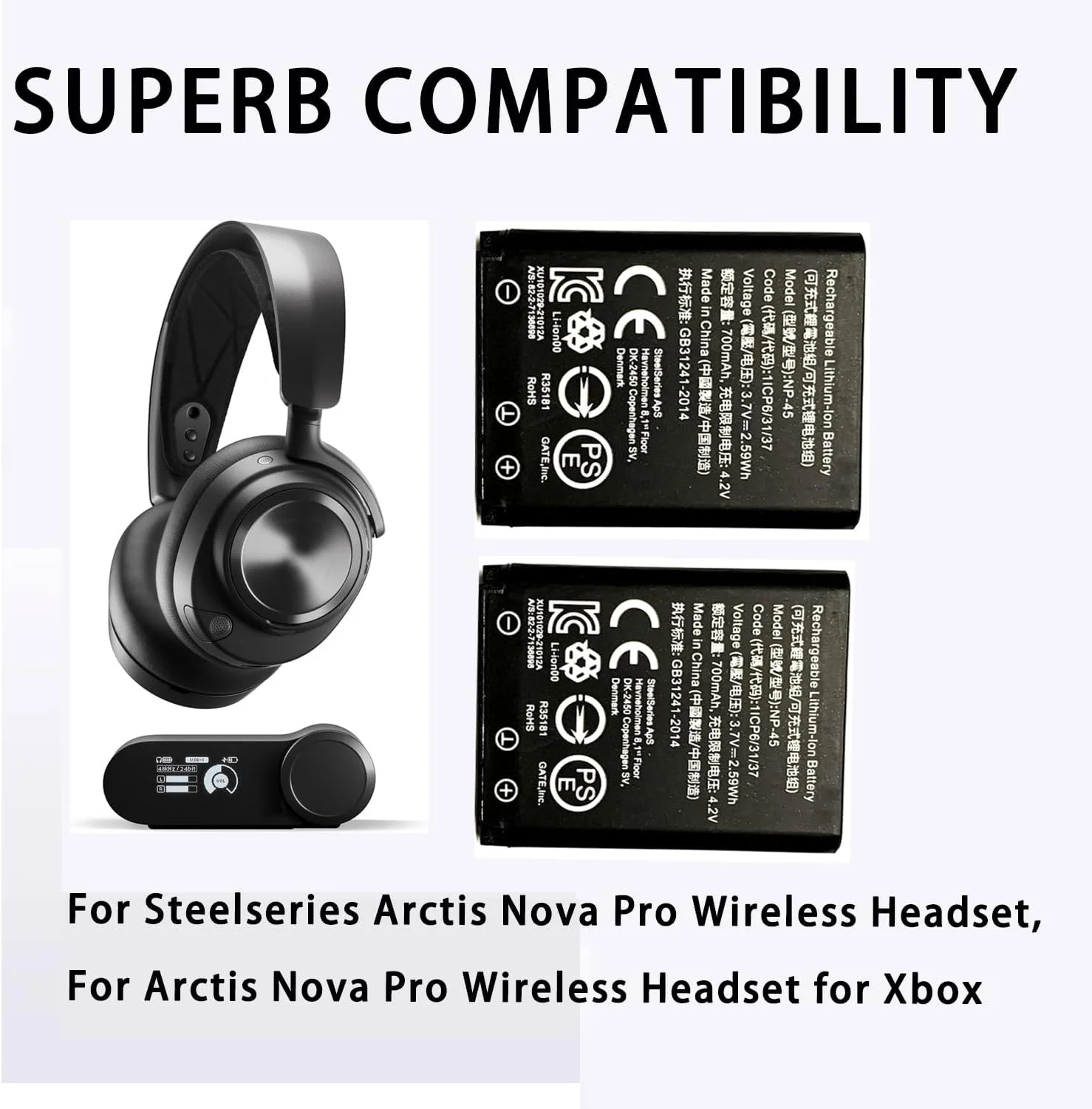 باتری جایگزین NP-45 ارتقا یافته جدید ۲۰۲۴ برای هدست Steelseries Arctis Nova Pro Wireless، برای هدست Arctis Nova Pro Wireless برای Xbox، برای PlayStation (دو عددی) باتری جایگزین NP-45 ارتقا یافته جدید ۲۰۲۴ برای هدست Steelseries Arctis Nova Pro Wireless، برای هدست Arctis Nova Pro Wireless برای Xbox، برای PlayStation (دو عددی)