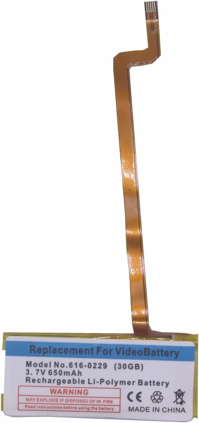 یک عدد باتری جایگزین 650mAh 3.7V برای آیپاد کلاسیک نسل 6 و 7، 80GB، 120GB، باریک 160GB و آیپاد نسل 5/5.5 ویدیو 30GB مدل 616-0229 یک عدد باتری جایگزین 650mAh 3.7V برای آیپاد کلاسیک نسل 6 و 7، 80GB، 120GB، باریک 160GB و آیپاد نسل 5/5.5 ویدیو 30GB مدل 616-0229