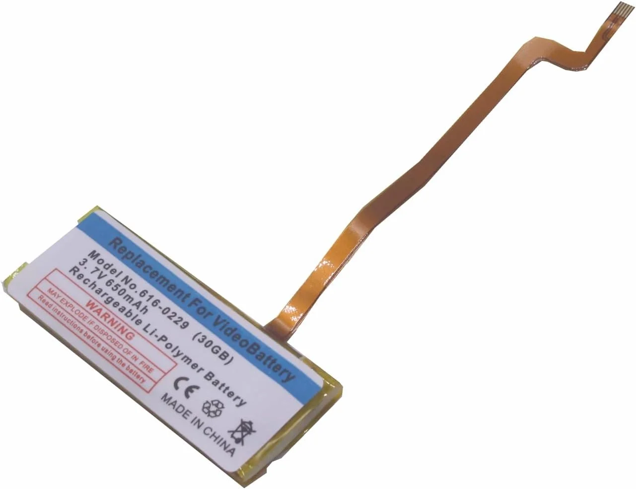 یک عدد باتری جایگزین 650mAh 3.7V برای آیپاد کلاسیک نسل 6 و 7، 80GB، 120GB، باریک 160GB و آیپاد نسل 5/5.5 ویدیو 30GB مدل 616-0229 یک عدد باتری جایگزین 650mAh 3.7V برای آیپاد کلاسیک نسل 6 و 7، 80GB، 120GB، باریک 160GB و آیپاد نسل 5/5.5 ویدیو 30GB مدل 616-0229