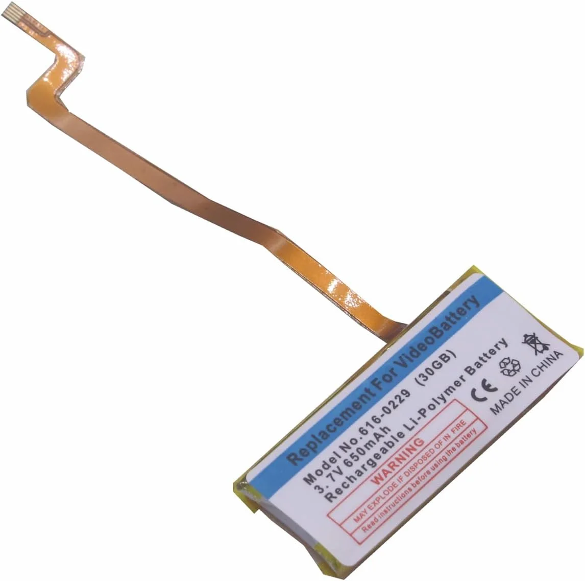 یک عدد باتری جایگزین 650mAh 3.7V برای آیپاد کلاسیک نسل 6 و 7، 80GB، 120GB، باریک 160GB و آیپاد نسل 5/5.5 ویدیو 30GB مدل 616-0229 یک عدد باتری جایگزین 650mAh 3.7V برای آیپاد کلاسیک نسل 6 و 7، 80GB، 120GB، باریک 160GB و آیپاد نسل 5/5.5 ویدیو 30GB مدل 616-0229