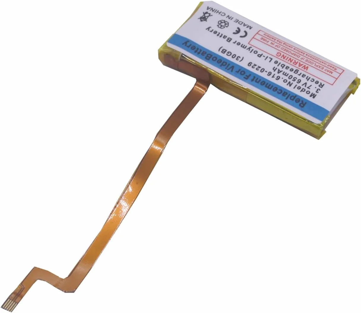 یک عدد باتری جایگزین 650mAh 3.7V برای آیپاد کلاسیک نسل 6 و 7، 80GB، 120GB، باریک 160GB و آیپاد نسل 5/5.5 ویدیو 30GB مدل 616-0229 یک عدد باتری جایگزین 650mAh 3.7V برای آیپاد کلاسیک نسل 6 و 7، 80GB، 120GB، باریک 160GB و آیپاد نسل 5/5.5 ویدیو 30GB مدل 616-0229