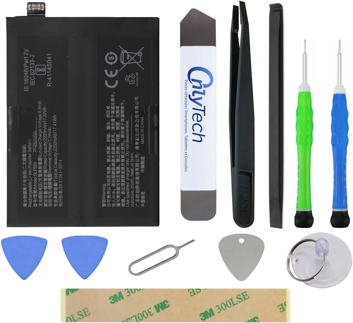 کیت تعمیر باتری جایگزین درجه یک BLP829 برای OnePlus 9 - 4500mAh - کیفیت مشابه به همراه 10 ابزار و چسب کیت تعمیر باتری جایگزین درجه یک BLP829 برای OnePlus 9 - 4500mAh - کیفیت مشابه به همراه 10 ابزار و چسب