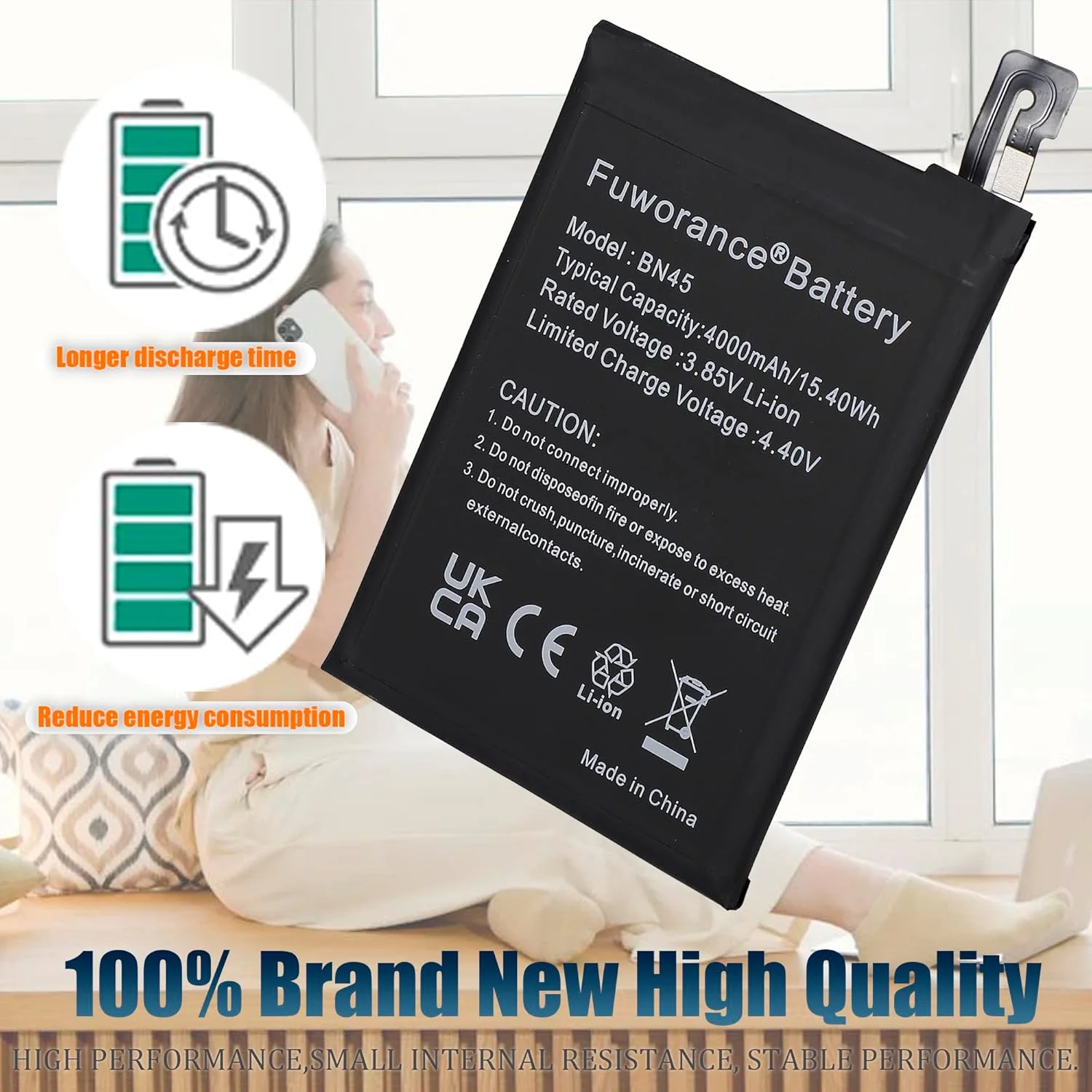 باتری جایگزین BN45 با ظرفیت 4000mAh و ولتاژ 3.85V سازگار با گوشی موبایل شیائومی Redmi Note 5 Pro MEI7S MEI7 به همراه کیف ابزار باتری جایگزین BN45 با ظرفیت 4000mAh و ولتاژ 3.85V سازگار با گوشی موبایل شیائومی Redmi Note 5 Pro MEI7S MEI7 به همراه کیف ابزار