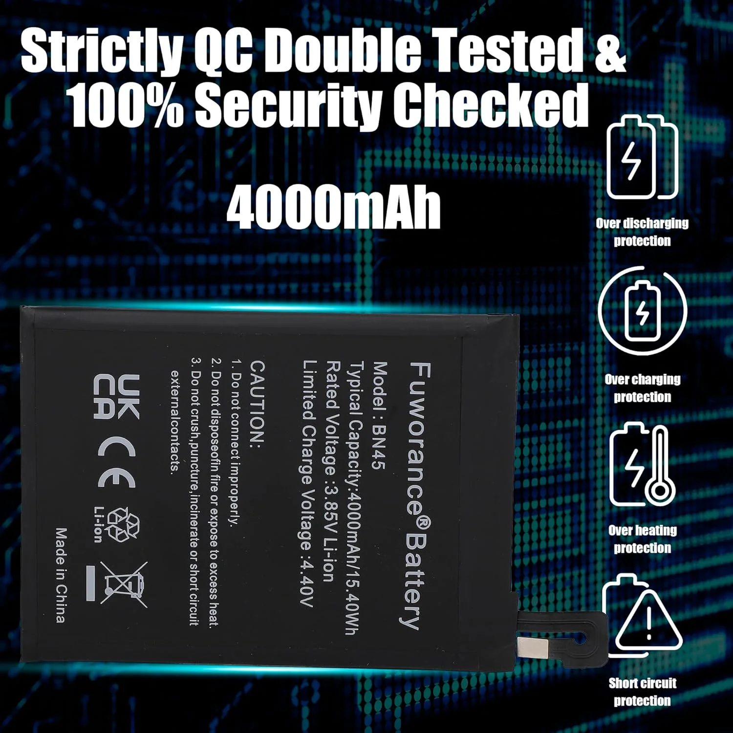 باتری جایگزین BN45 با ظرفیت 4000mAh و ولتاژ 3.85V سازگار با گوشی موبایل شیائومی Redmi Note 5 Pro MEI7S MEI7 به همراه کیف ابزار باتری جایگزین BN45 با ظرفیت 4000mAh و ولتاژ 3.85V سازگار با گوشی موبایل شیائومی Redmi Note 5 Pro MEI7S MEI7 به همراه کیف ابزار