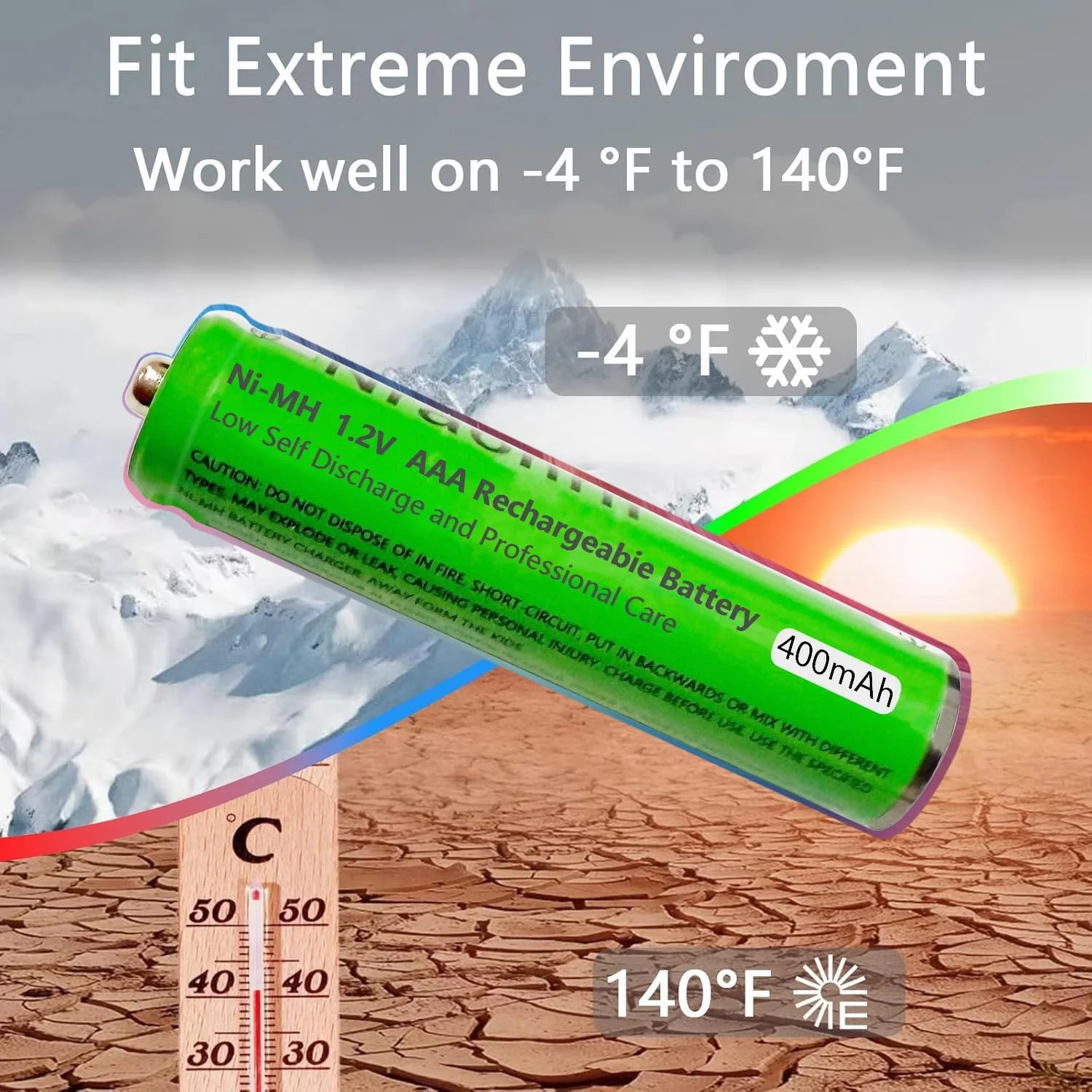 باتری نیم-اچ AAA برای تلفنهای بیسیم پاناسونیک 1.2 ولت 400 میلیآمپر ساعت، باتری AAA قابل شارژ برای گوشیهای گیگاست، بسته 2 عددی باتری نیم-اچ AAA برای تلفنهای بیسیم پاناسونیک 1.2 ولت 400 میلیآمپر ساعت، باتری AAA قابل شارژ برای گوشیهای گیگاست، بسته 2 عددی
