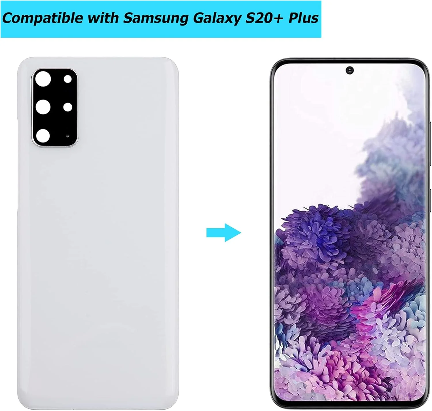 درب پشتی جایگزین Vvsialeek سازگار با Samsung Galaxy S20+ Plus SM-G985 SM-G985F SM-G985F/DS سفید ابری همراه با لنز دوربین و چسب ضد آب درب پشتی جایگزین Vvsialeek سازگار با Samsung Galaxy S20+ Plus SM-G985 SM-G985F SM-G985F/DS سفید ابری همراه با لنز دوربین و چسب ضد آب