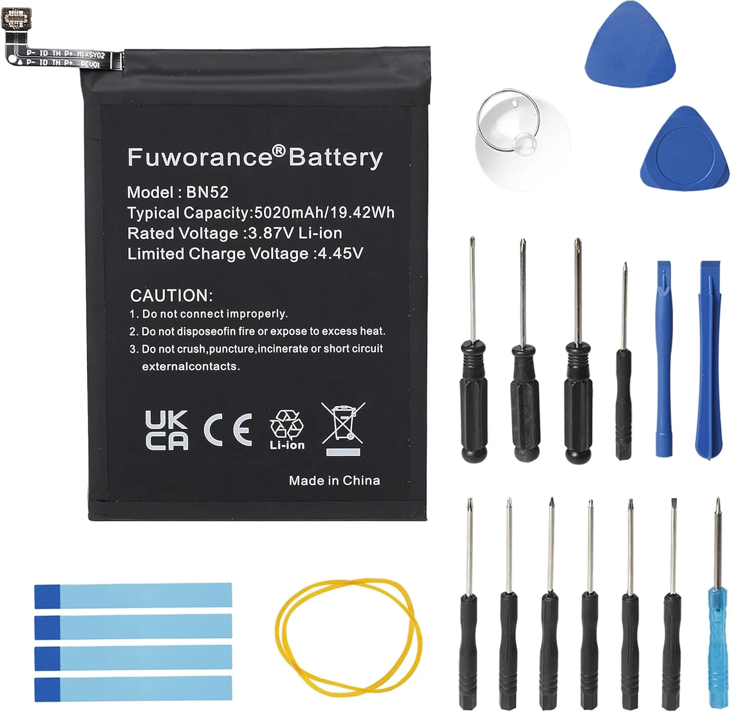 باتری جایگزین BN52 با ظرفیت 5020mAh و ولتاژ 3.87V سازگار با گوشی هوشمند شیائومی Redmi Note 9 Pro/10X/10X Pro مدل M2003J6B1I M2003J6B2G به همراه کیت ابزار باتری جایگزین BN52 با ظرفیت 5020mAh و ولتاژ 3.87V سازگار با گوشی هوشمند شیائومی Redmi Note 9 Pro/10X/10X Pro مدل M2003J6B1I M2003J6B2G به همراه کیت ابزار