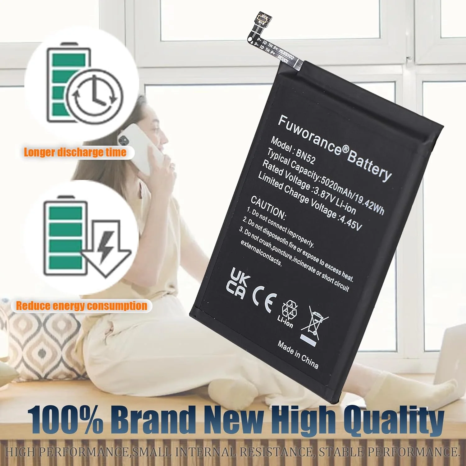 باتری جایگزین BN52 با ظرفیت 5020mAh و ولتاژ 3.87V سازگار با گوشی هوشمند شیائومی Redmi Note 9 Pro/10X/10X Pro مدل M2003J6B1I M2003J6B2G به همراه کیت ابزار باتری جایگزین BN52 با ظرفیت 5020mAh و ولتاژ 3.87V سازگار با گوشی هوشمند شیائومی Redmi Note 9 Pro/10X/10X Pro مدل M2003J6B1I M2003J6B2G به همراه کیت ابزار