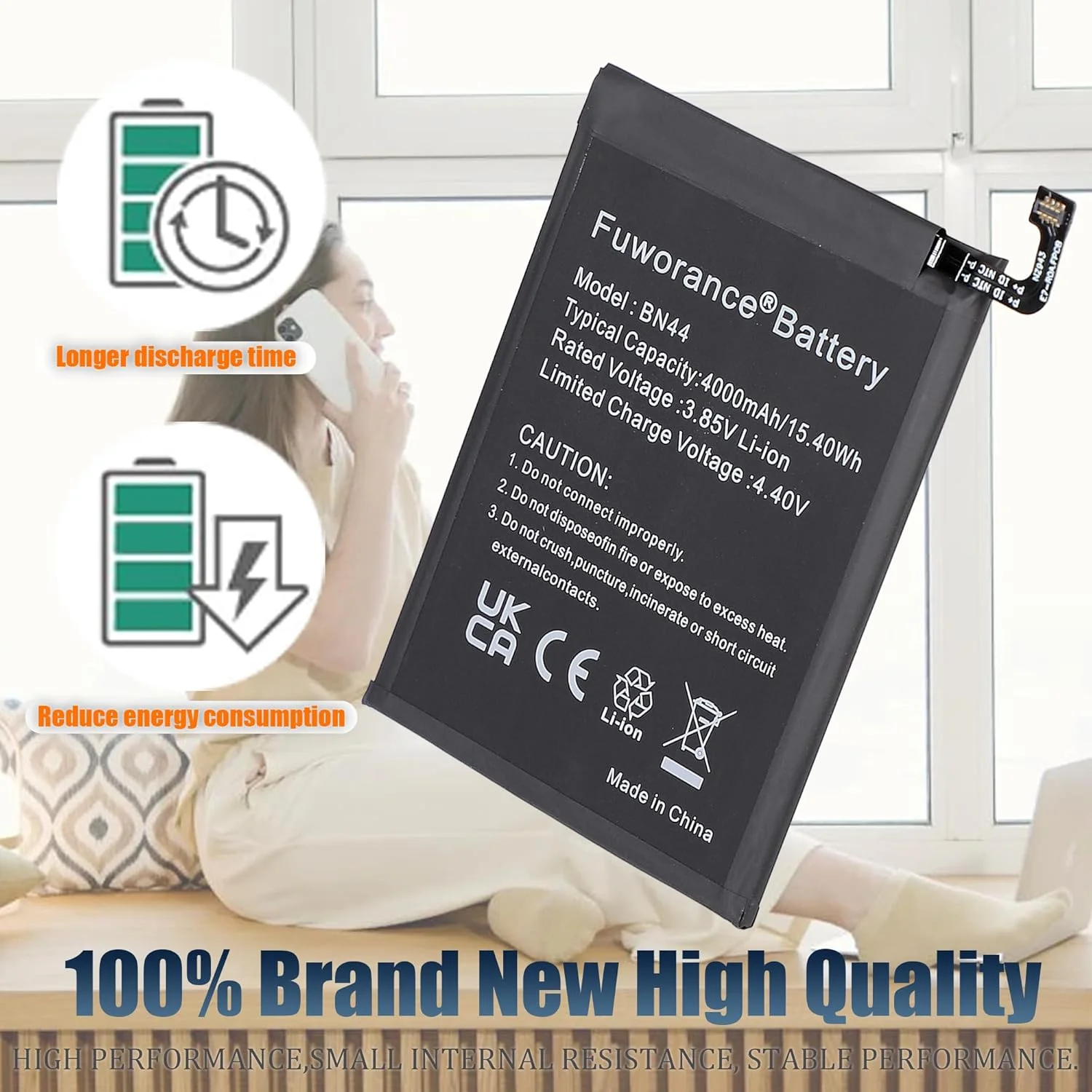 باتری جایگزین Fuworance BN44 با ظرفیت 4000mAh و ولتاژ 3.85V سازگار با گوشی های هوشمند Xiaomi Redmi 5 Plus/Note 5 MEG7 MEI7 به همراه کیت ابزار باتری جایگزین Fuworance BN44 با ظرفیت 4000mAh و ولتاژ 3.85V سازگار با گوشی های هوشمند Xiaomi Redmi 5 Plus/Note 5 MEG7 MEI7 به همراه کیت ابزار