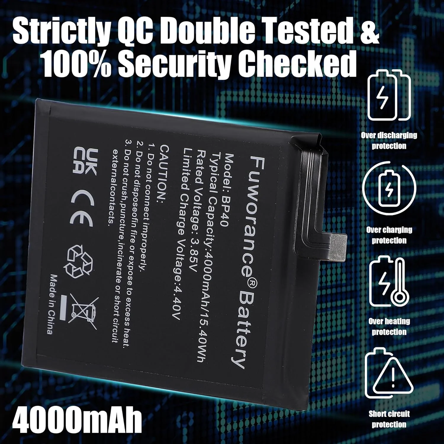 4000mAh 3.85V BP40 Replacement Battery Compatible with Xiaomi Mi 9T Pro Compatible with Redmi K20 Pro Mobile Phone, Rechargeable Lithium Ion Battery, High Capacity + Tool Bag 4000mAh 3.85V BP40 Replacement Battery Compatible with Xiaomi Mi 9T Pro Compatible with Redmi K20 Pro Mobile Phone, Rechargeable Lithium Ion Battery, High Capacity + Tool Bag