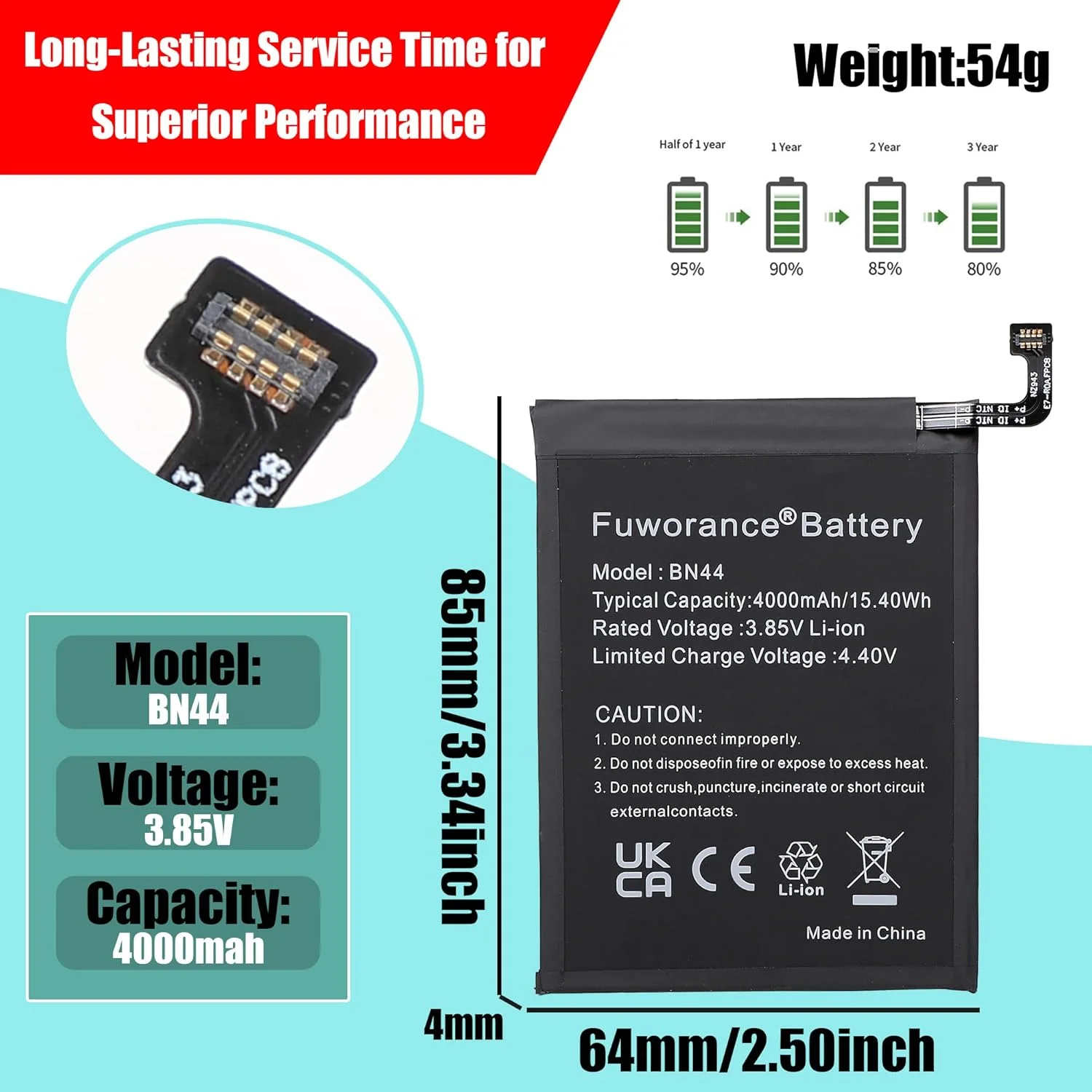 باتری جایگزین Fuworance BN44 با ظرفیت 4000mAh و ولتاژ 3.85V سازگار با گوشی های هوشمند Xiaomi Redmi 5 Plus/Note 5 MEG7 MEI7 به همراه کیت ابزار باتری جایگزین Fuworance BN44 با ظرفیت 4000mAh و ولتاژ 3.85V سازگار با گوشی های هوشمند Xiaomi Redmi 5 Plus/Note 5 MEG7 MEI7 به همراه کیت ابزار