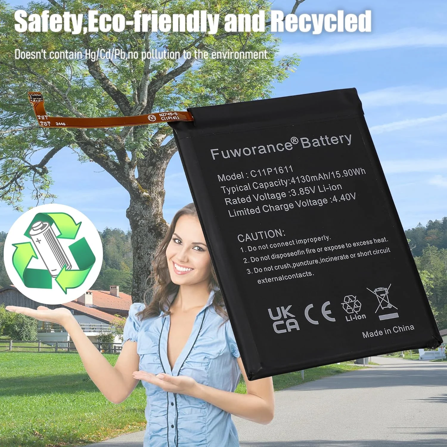 باتری جایگزین 4130 میلی آمپر ساعت 3.85 ولت C11P1611 سازگار با گوشی موبایل هوشمند ایسوس Zenfone 3 Max 5.5 ZC520TL ZC553KL به همراه جعبه ابزار