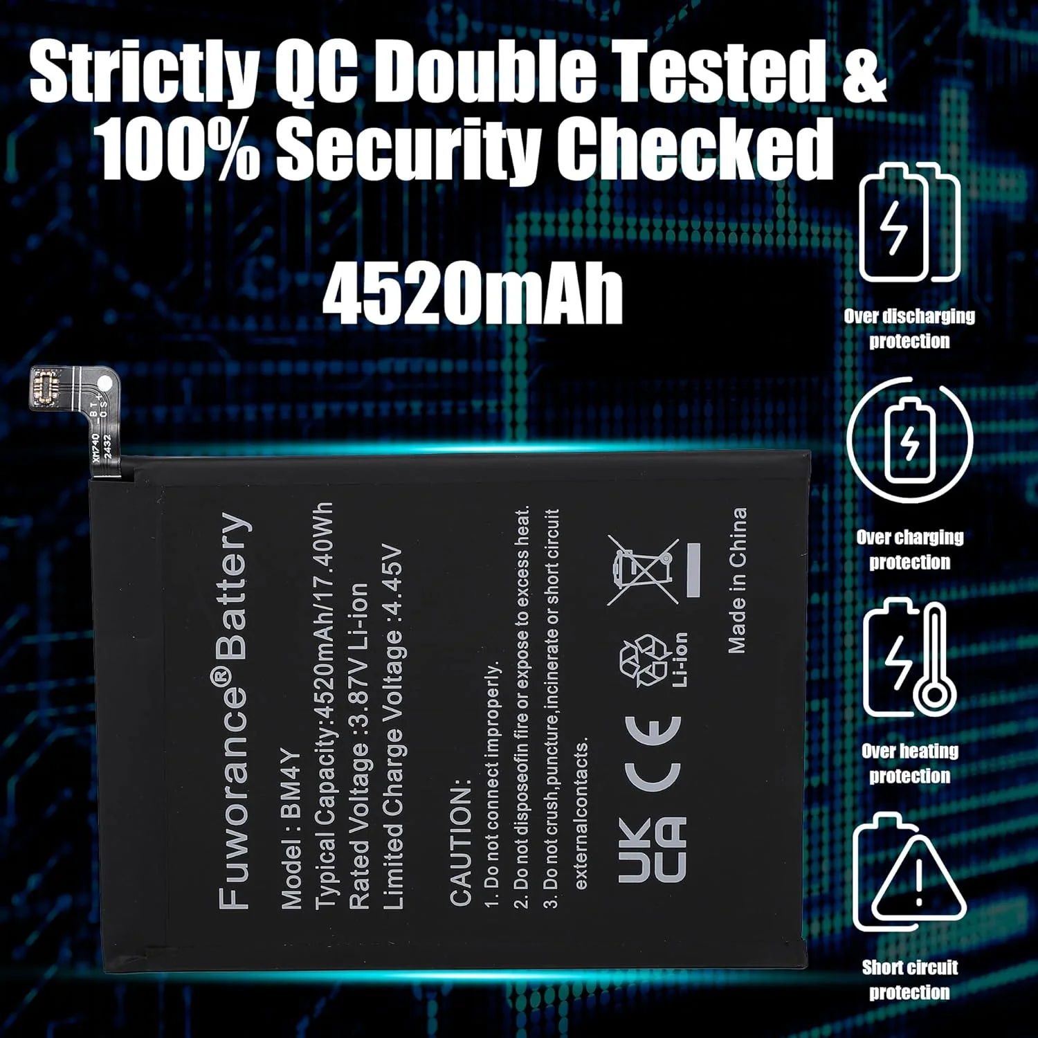 باتری جایگزین فوورانس BM4Y با ظرفیت 4520mAh و ولتاژ 3.87V سازگار با گوشی های هوشمند شیائومی Redmi K40 / K40 Pro+ / Poco F3 به همراه کیف ابزار باتری جایگزین فوورانس BM4Y با ظرفیت 4520mAh و ولتاژ 3.87V سازگار با گوشی های هوشمند شیائومی Redmi K40 / K40 Pro+ / Poco F3 به همراه کیف ابزار