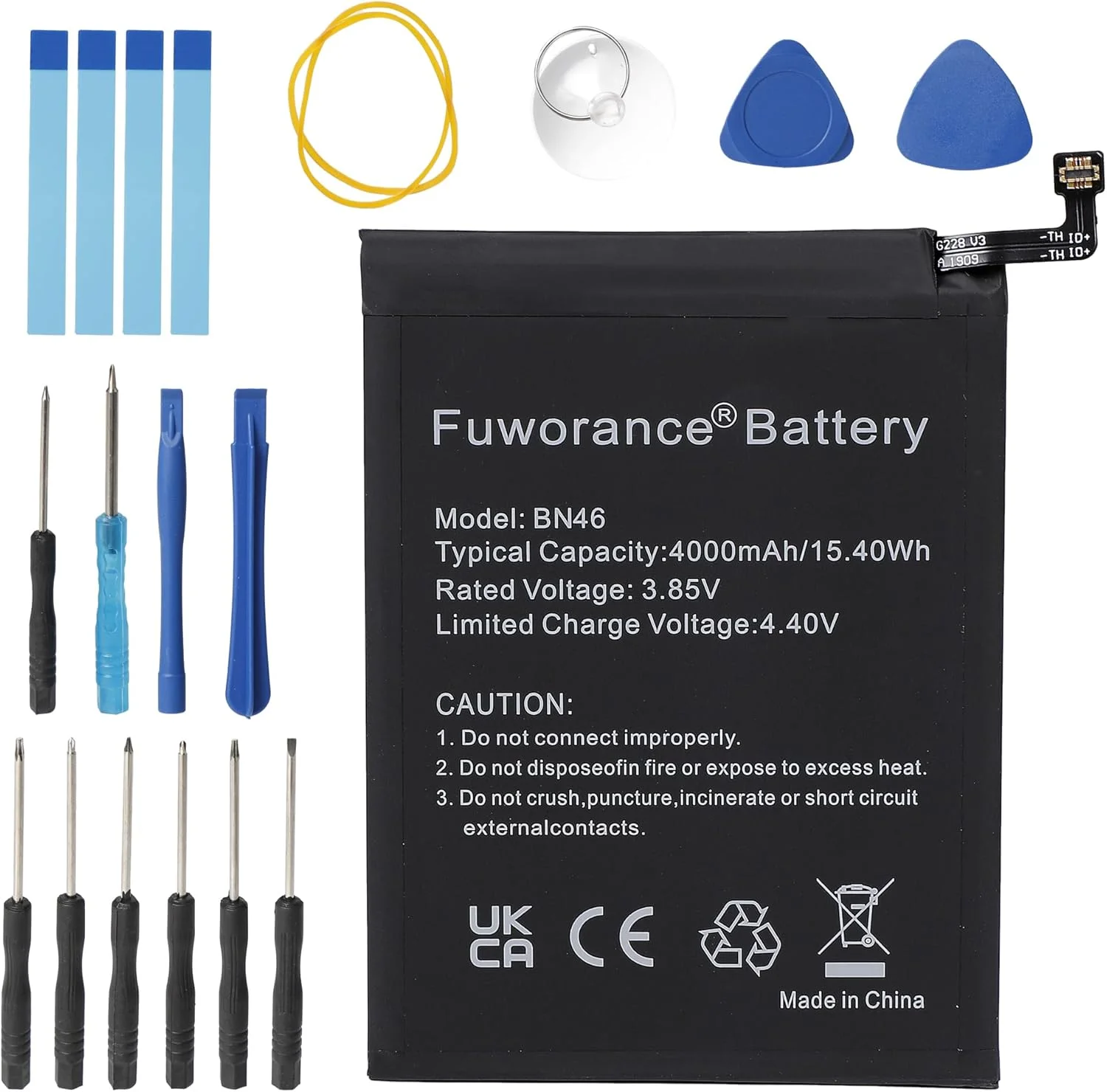 باتری جایگزین BN46 با ظرفیت 4000mAh و ولتاژ 3.85V سازگار با گوشی های موبایل شیائومی ردمی نوت 8T/نوت 8/ردمی 8A/ردمی 7/ردمی نوت 6 به همراه کیف ابزار باتری جایگزین BN46 با ظرفیت 4000mAh و ولتاژ 3.85V سازگار با گوشی های موبایل شیائومی ردمی نوت 8T/نوت 8/ردمی 8A/ردمی 7/ردمی نوت 6 به همراه کیف ابزار