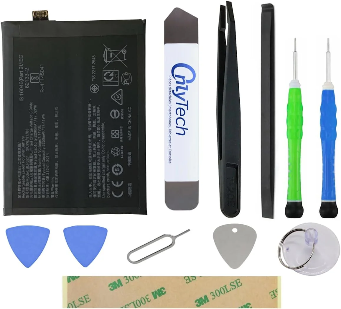 OnlyTech - کیت تعمیر باتری جایگزین BLP827 ممتاز برای OnePlus 9 Pro - 4500mAh - کیفیت مشابه به همراه 10 ابزار و چسب OnlyTech - کیت تعمیر باتری جایگزین BLP827 ممتاز برای OnePlus 9 Pro - 4500mAh - کیفیت مشابه به همراه 10 ابزار و چسب