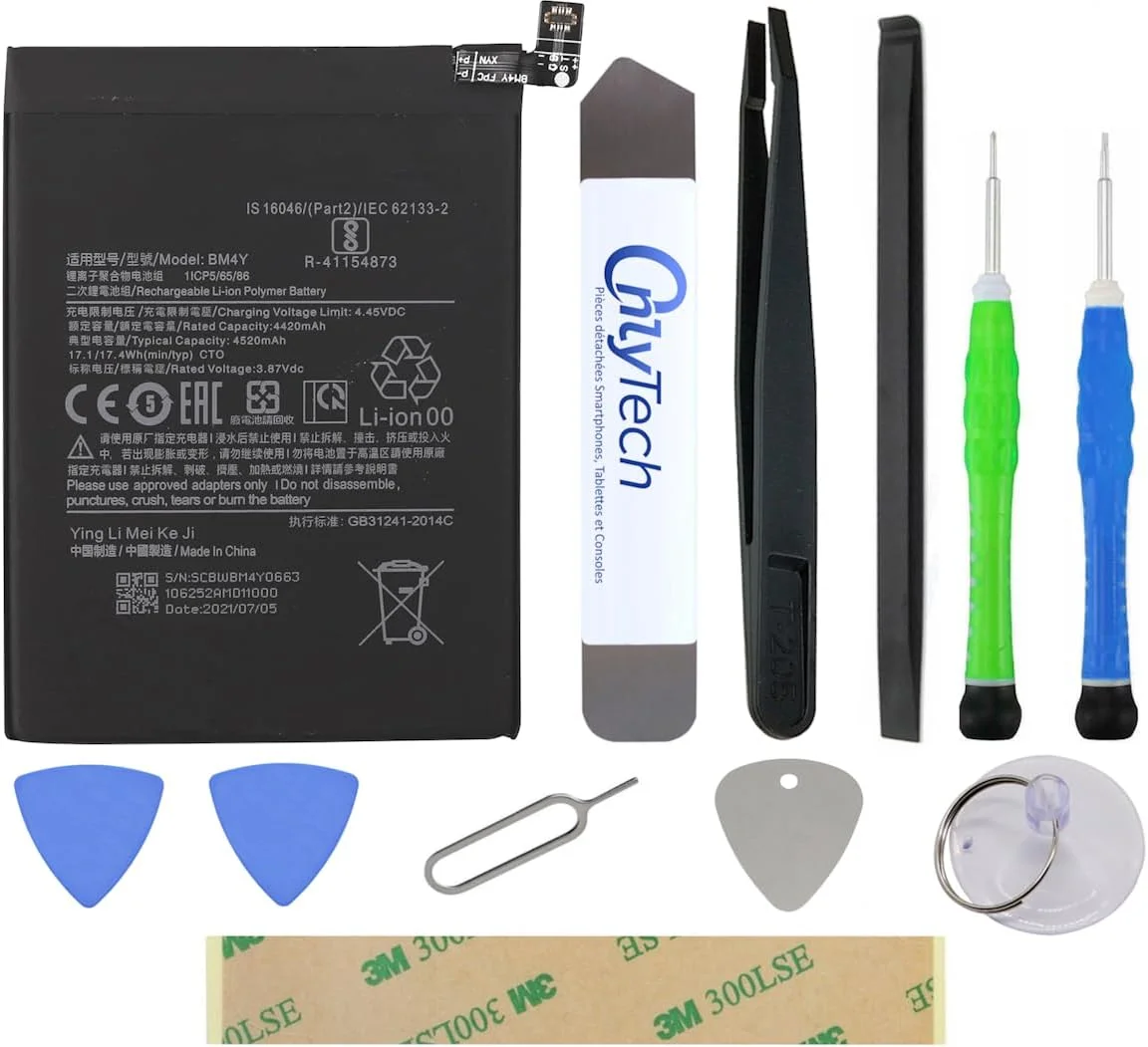 کیت تعمیر باتری جایگزین ممتاز BM4Y برای شیائومی ردمی K40 / K40 Pro / پوکو F3 - 4520mAh - کیفیت مشابه به همراه 10 ابزار و چسب کیت تعمیر باتری جایگزین ممتاز BM4Y برای شیائومی ردمی K40 / K40 Pro / پوکو F3 - 4520mAh - کیفیت مشابه به همراه 10 ابزار و چسب