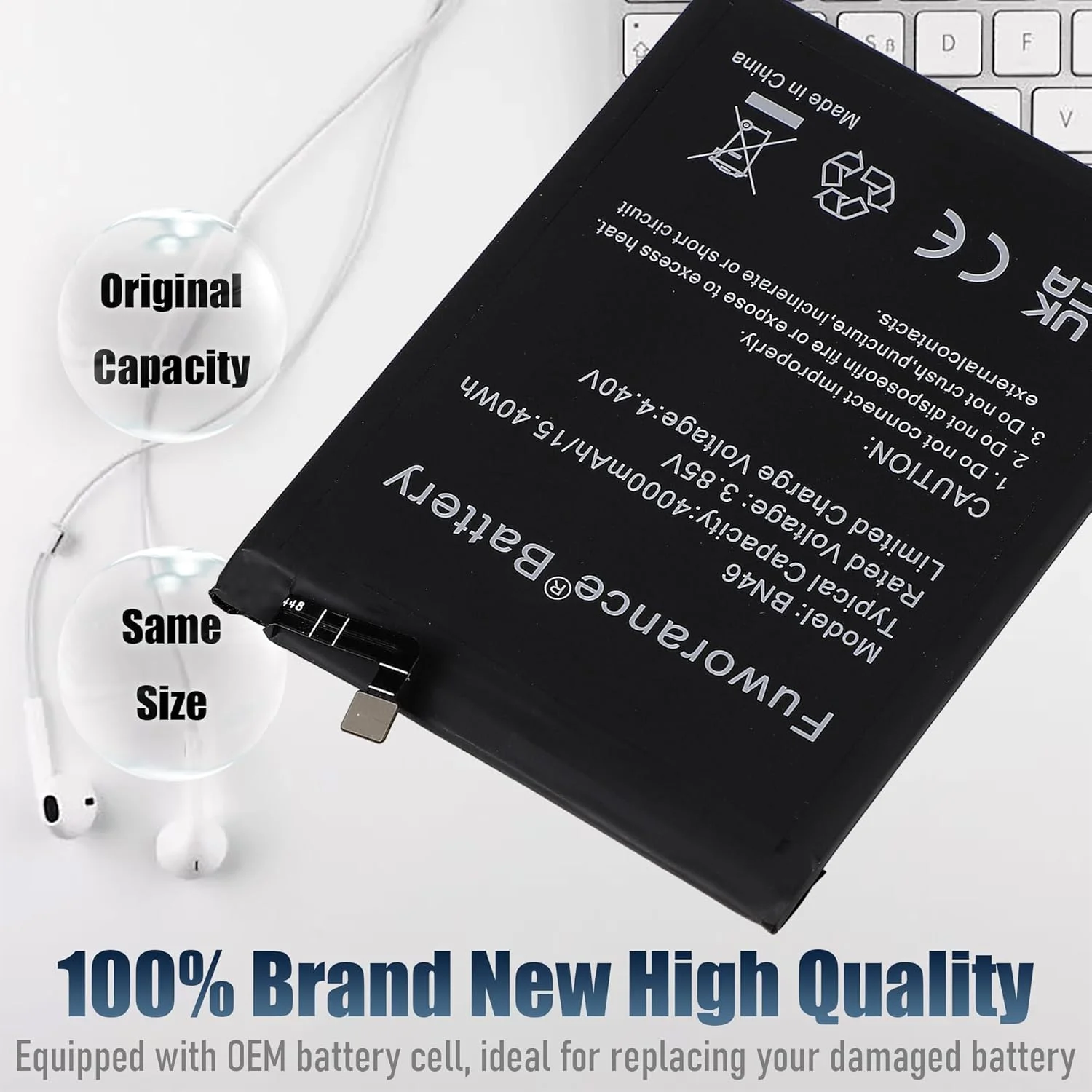 باتری جایگزین BN46 با ظرفیت 4000mAh و ولتاژ 3.85V سازگار با گوشی های موبایل شیائومی ردمی نوت 8T/نوت 8/ردمی 8A/ردمی 7/ردمی نوت 6 به همراه کیف ابزار باتری جایگزین BN46 با ظرفیت 4000mAh و ولتاژ 3.85V سازگار با گوشی های موبایل شیائومی ردمی نوت 8T/نوت 8/ردمی 8A/ردمی 7/ردمی نوت 6 به همراه کیف ابزار