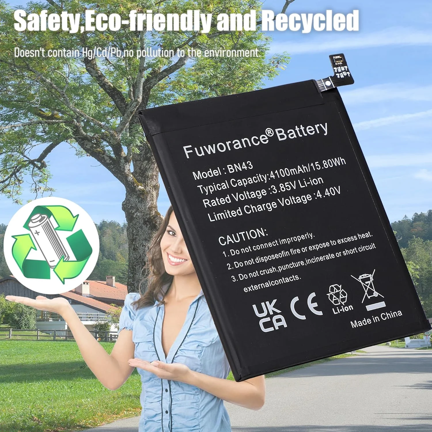 باتری جایگزین BN43 با ظرفیت 4100mAh و ولتاژ 3.85V سازگار با گوشی هوشمند شیائومی Redmi Note 4X 2016100 به همراه کیت ابزار باتری جایگزین BN43 با ظرفیت 4100mAh و ولتاژ 3.85V سازگار با گوشی هوشمند شیائومی Redmi Note 4X 2016100 به همراه کیت ابزار