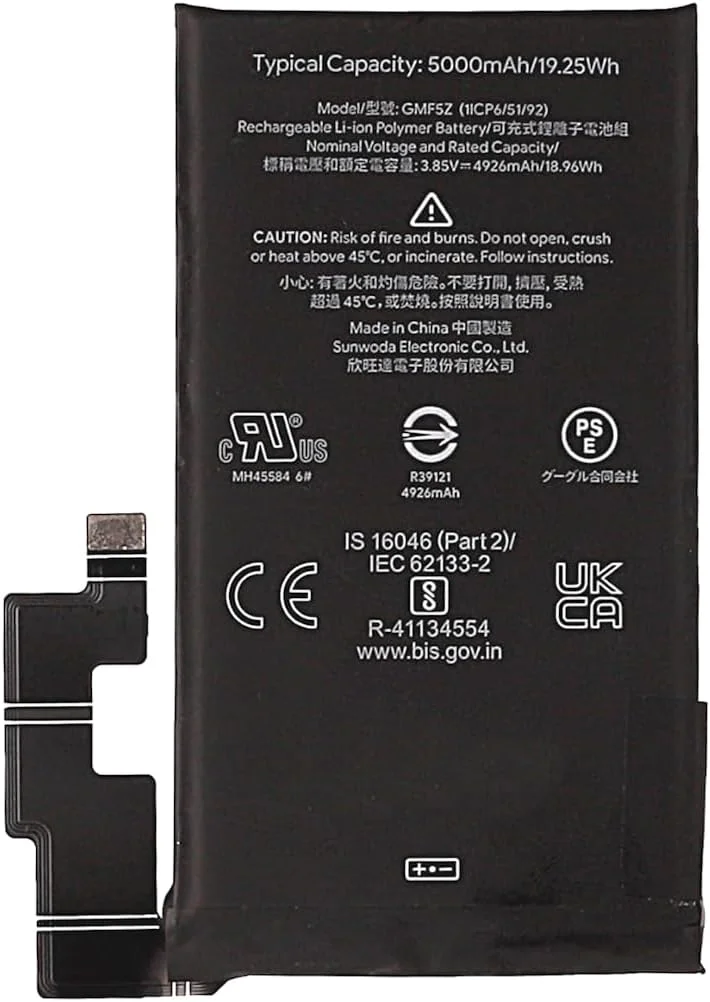 کیت تعمیر باتری جایگزین ممتاز GMF5Z برای گوگل پیکسل 7 پرو - 5000 میلی آمپر ساعت - کیفیت مشابه به همراه 10 ابزار و چسب