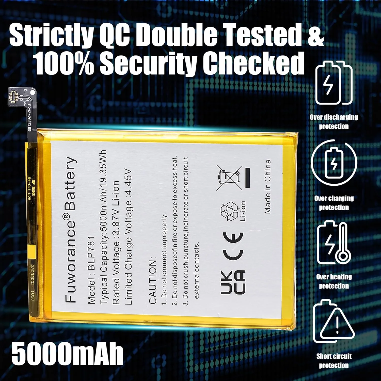 باتری جایگزین 5000mAh 3.87V BLP781 سازگار با گوشی موبایل هوشمند Oppo A72 4G CPH2067/ A52 PDAM10, CPH2069/ A92 CPH2059 به همراه جعبه ابزار باتری جایگزین 5000mAh 3.87V BLP781 سازگار با گوشی موبایل هوشمند Oppo A72 4G CPH2067/ A52 PDAM10, CPH2069/ A92 CPH2059 به همراه جعبه ابزار