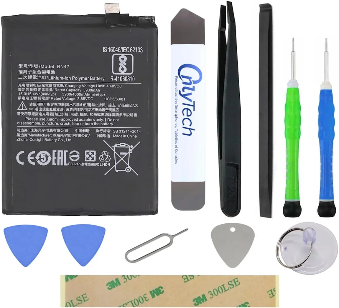 باتری جایگزین با کیفیت BN47 برای شیائومی Mi A2 / Mi A2 Lite - ظرفیت 4000mAh - کیفیت مشابه به همراه 10 ابزار و چسب باتری جایگزین با کیفیت BN47 برای شیائومی Mi A2 / Mi A2 Lite - ظرفیت 4000mAh - کیفیت مشابه به همراه 10 ابزار و چسب