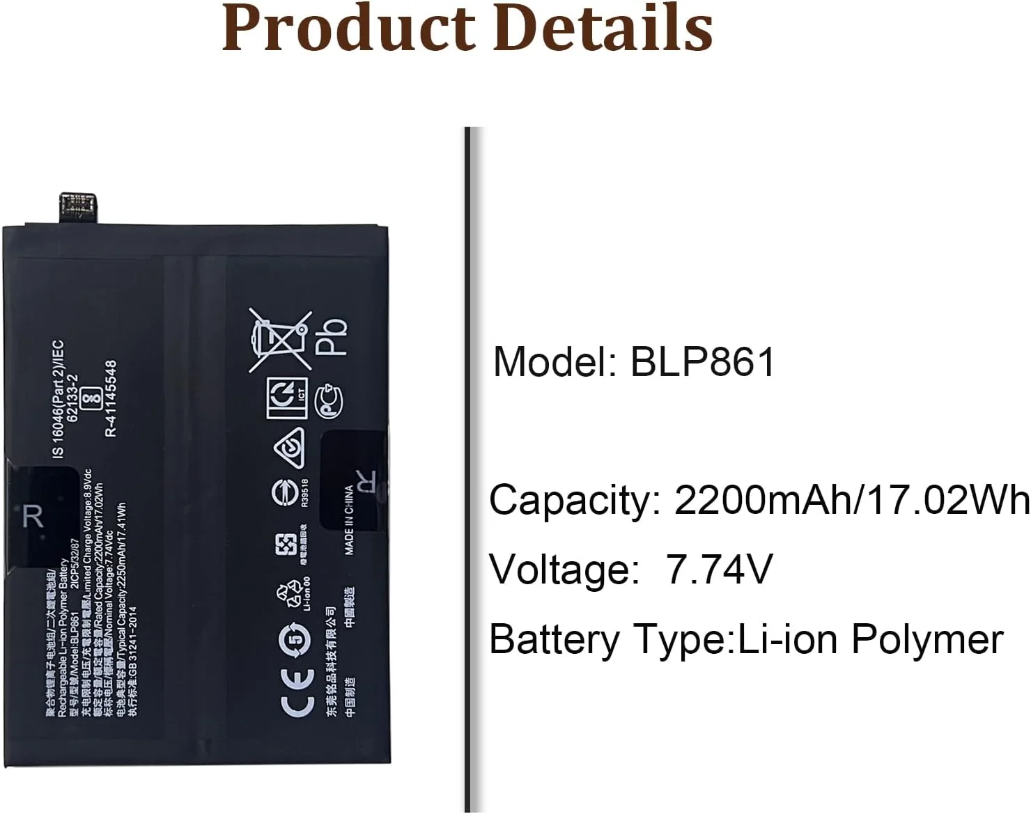 باتری جایگزین HIGHAKKU مدل BLP861 سازگار با OnePlus Nord 2 5G DN2101, DN2103 به همراه ابزار باتری جایگزین HIGHAKKU مدل BLP861 سازگار با OnePlus Nord 2 5G DN2101, DN2103 به همراه ابزار
