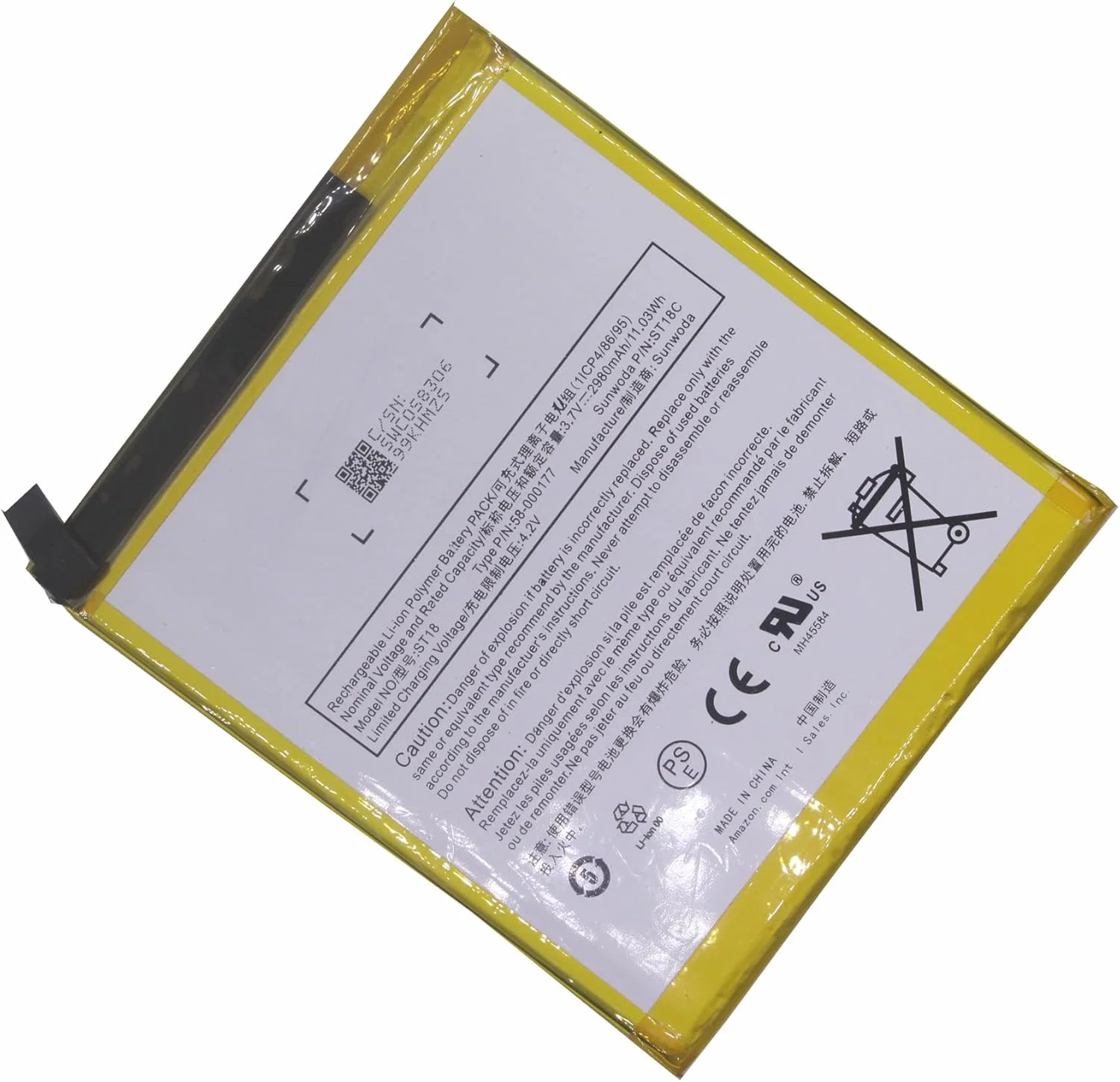 باتری جایگزین جدید 2980mAh ST18 58-000177 برای آمازون فایر 7 نسل هفتم SR043KL 2017 باتری جایگزین جدید 2980mAh ST18 58-000177 برای آمازون فایر 7 نسل هفتم SR043KL 2017