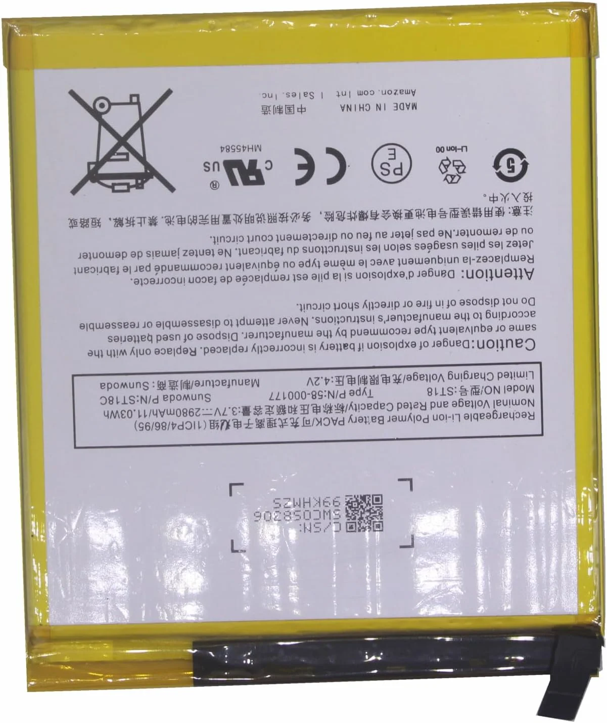 باتری جایگزین جدید 2980mAh ST18 58-000177 برای آمازون فایر 7 نسل هفتم SR043KL 2017 باتری جایگزین جدید 2980mAh ST18 58-000177 برای آمازون فایر 7 نسل هفتم SR043KL 2017