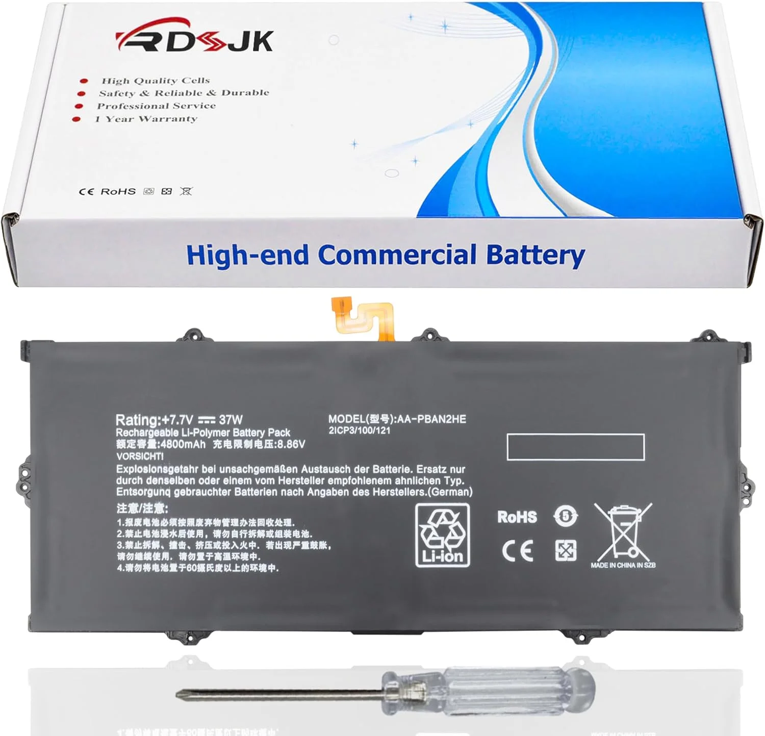 باتری لپ تاپ AA-PBAN2HE برای Samsung Galaxy Book Go 340XDA NP340XLA NP340XLA-KA1US NP340XLA-KA2CA XE340XDA XE340XDA-KA3US-RB XE340XDA-KA1US XE340XDA-KA3 XE340xda-ka1it 5G NP545XLA Series 7.7V 37Wh باتری لپ تاپ AA-PBAN2HE برای Samsung Galaxy Book Go 340XDA NP340XLA NP340XLA-KA1US NP340XLA-KA2CA XE340XDA XE340XDA-KA3US-RB XE340XDA-KA1US XE340XDA-KA3 XE340xda-ka1it 5G NP545XLA Series 7.7V 37Wh