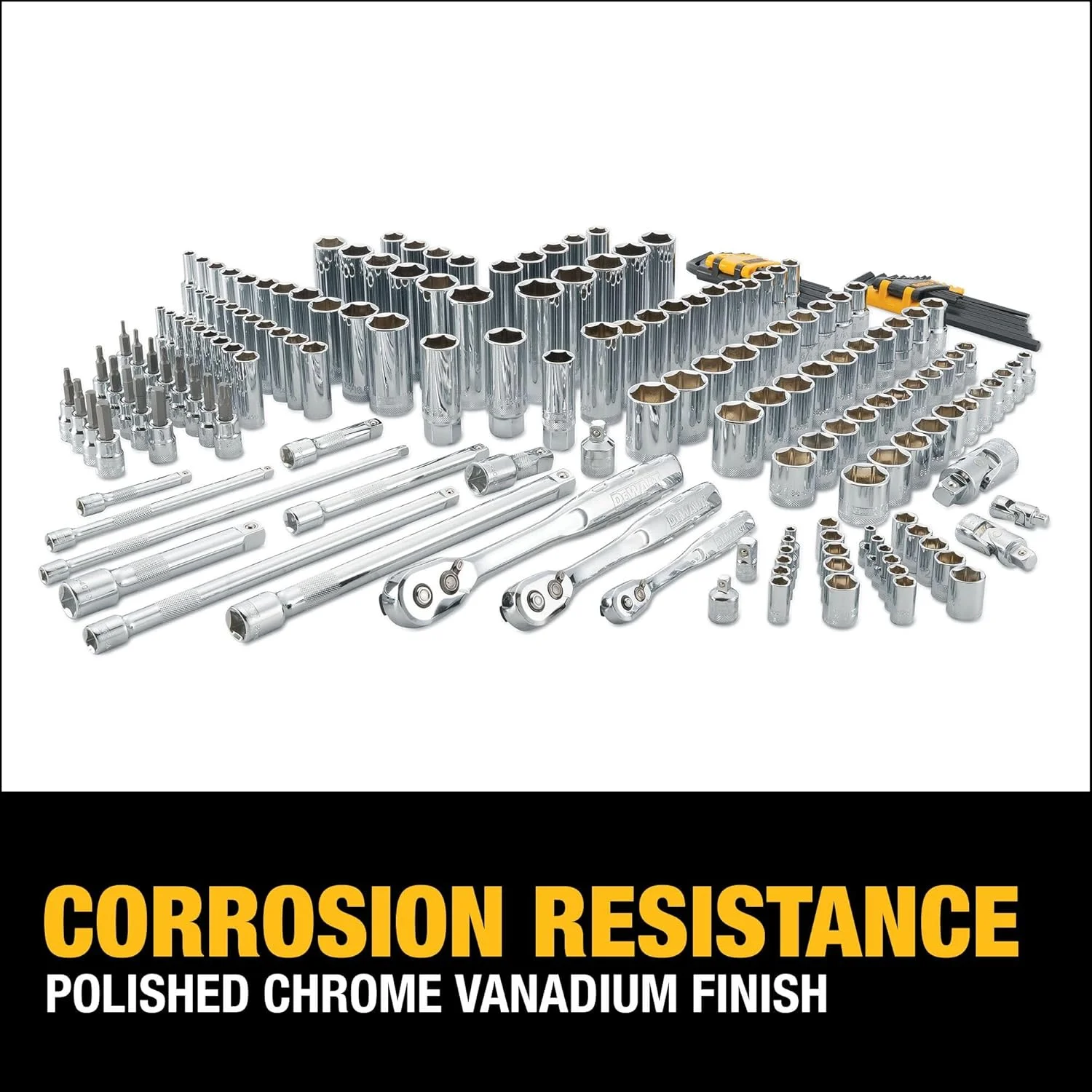 مجموعه ابزار مکانیکی DEWALT، SAE و متریک، سایزهای درایو 1/2، 1/4، 3/8، 192 تکه (DWMT75049) مجموعه ابزار مکانیکی DEWALT، SAE و متریک، سایزهای درایو 1/2، 1/4، 3/8، 192 تکه (DWMT75049)