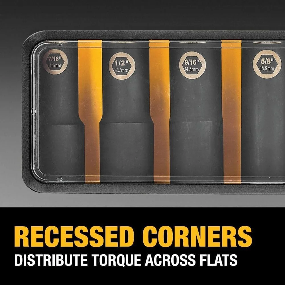 مجموعه آچار بکس ضربه ای Dewalt، SAE، 3/8 اینچ، 10 تکه (Dw22838)