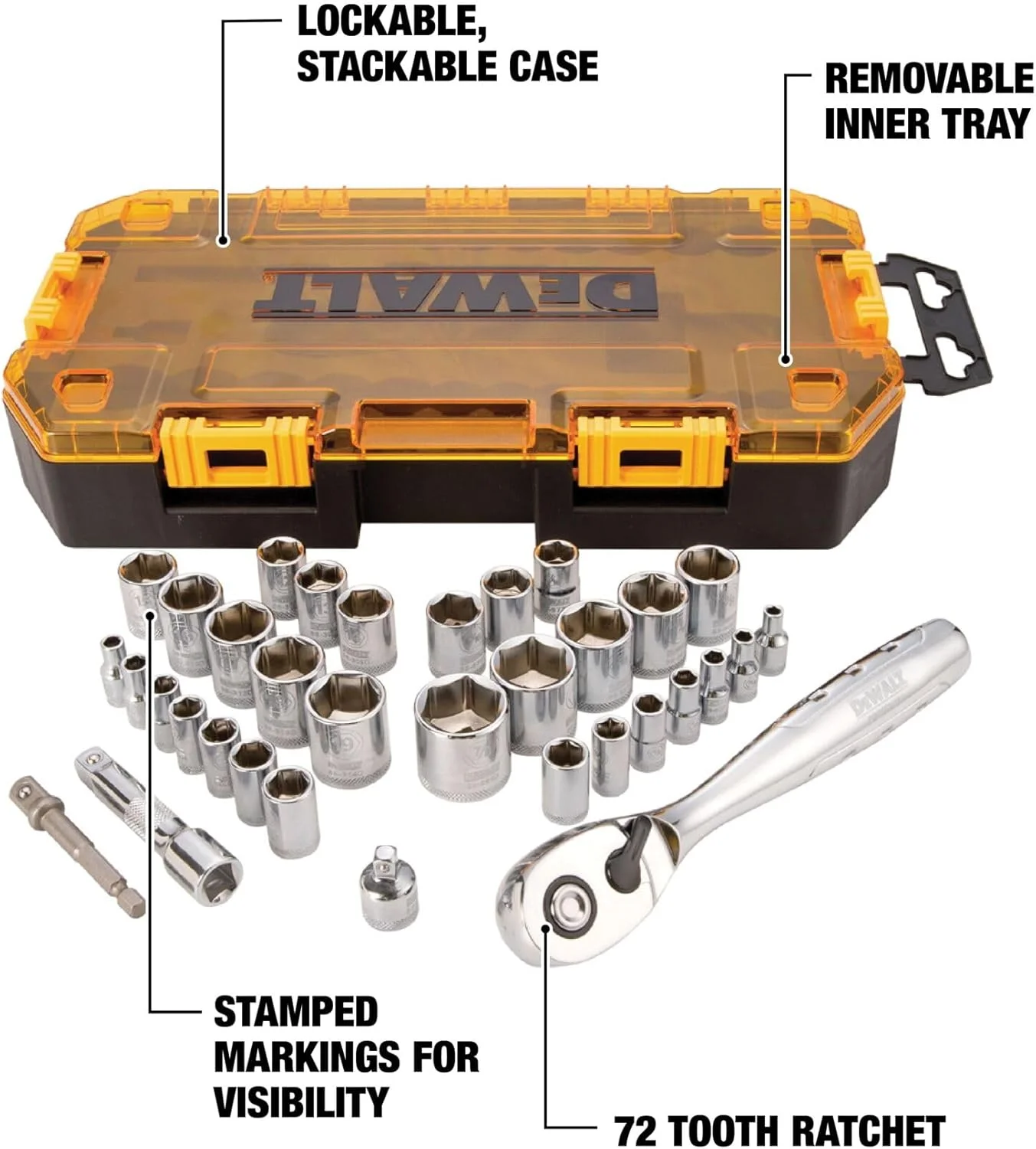 جعبه ابزار Dewalt DWMT73804، ست بکس ¼ و ⅜ اینچ جعبه ابزار Dewalt DWMT73804، ست بکس ¼ و ⅜ اینچ
