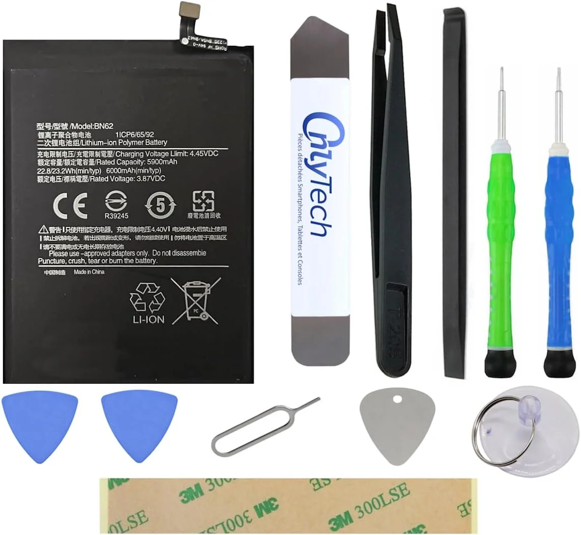 باتری جایگزین با کیفیت عالی BN62 برای شیائومی ردمی 9T / پوکو M3 - 4000mAh - کیفیت مشابه به همراه 10 ابزار و چسب باتری جایگزین با کیفیت عالی BN62 برای شیائومی ردمی 9T / پوکو M3 - 4000mAh - کیفیت مشابه به همراه 10 ابزار و چسب