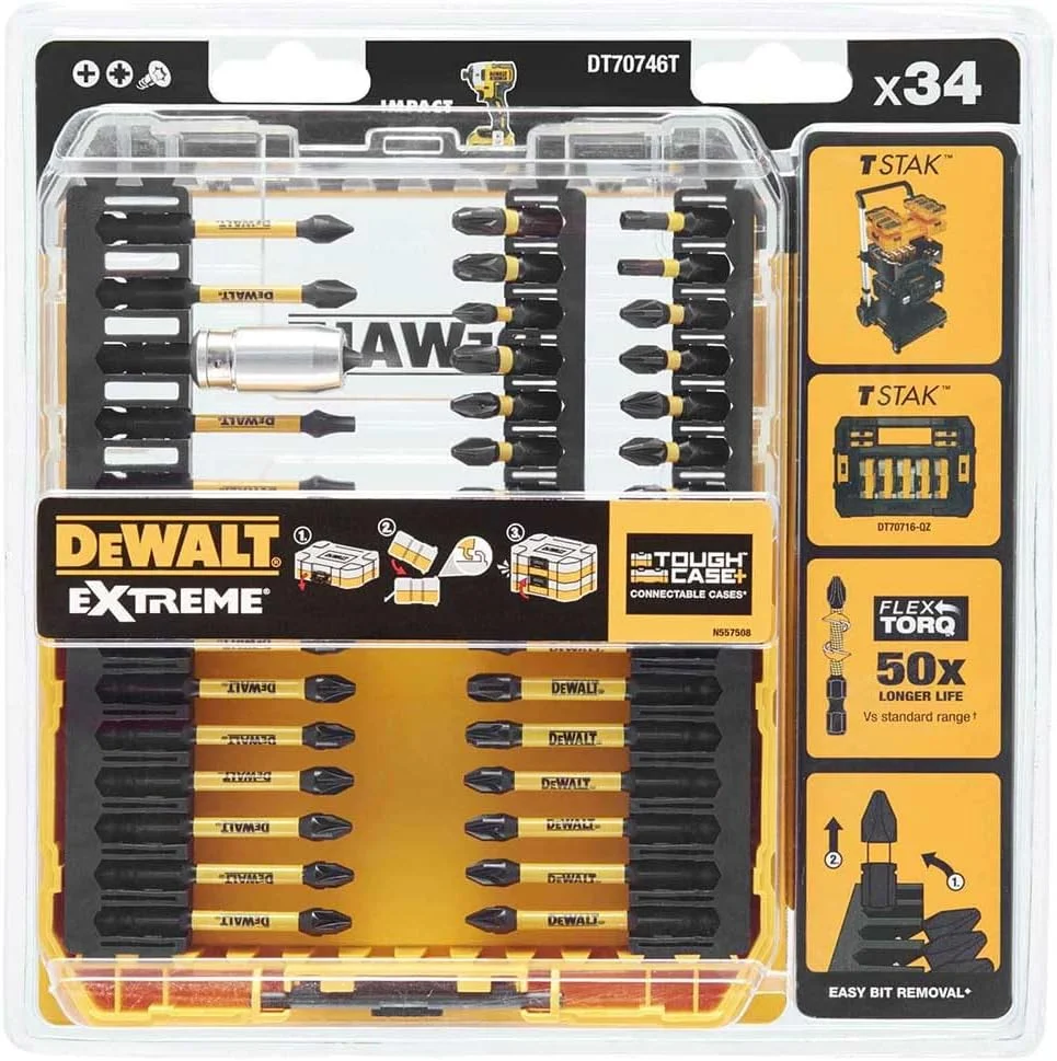 مجموعه 34 عددی پیچ گوشتی DEWALT - DT70746T FLEXTORQ™ مجموعه 34 عددی پیچ گوشتی DEWALT - DT70746T FLEXTORQ™