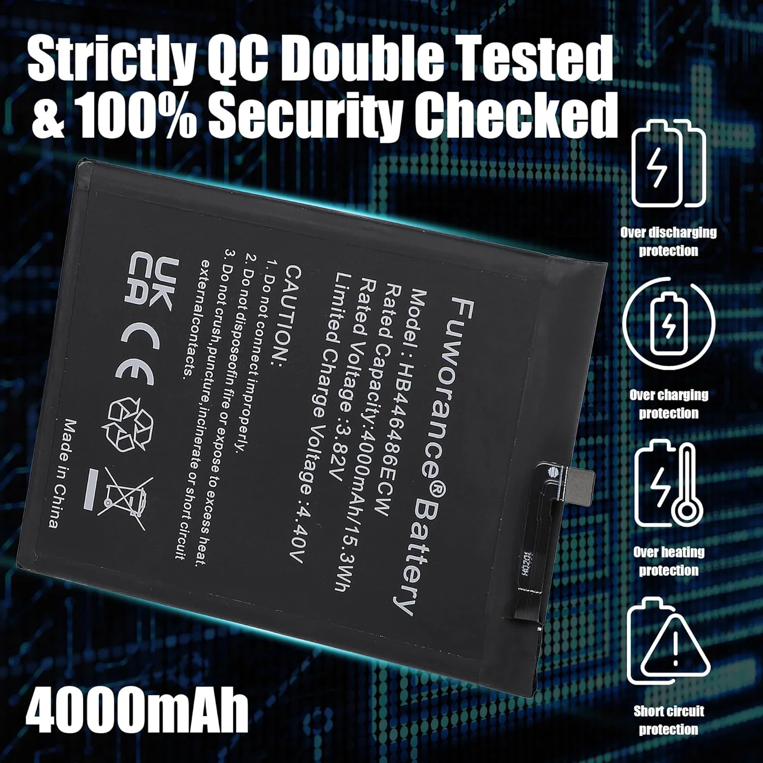 باتری 4000mAh 3.82V HB446486ECW سازگار با Huawei P Smart Z/Nova 5i/Honor 9X Pro/Enjoy 10 Plus/Y9 Prime 2019/P20 Lite 2019 STK-L21, STK-L22, STK-LX3 به همراه ابزار باتری 4000mAh 3.82V HB446486ECW سازگار با Huawei P Smart Z/Nova 5i/Honor 9X Pro/Enjoy 10 Plus/Y9 Prime 2019/P20 Lite 2019 STK-L21, STK-L22, STK-LX3 به همراه ابزار