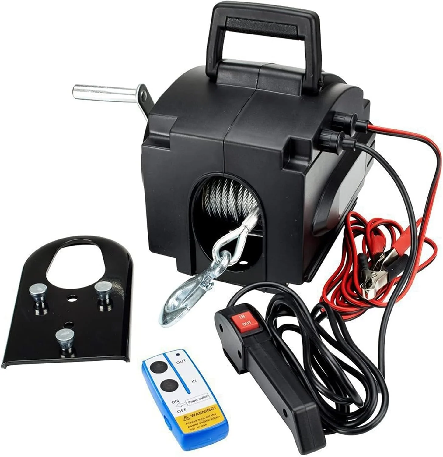 وینچ برقی دریایی 3500 پوندی قابل حمل برای قایق تفریحی، جرثقیل کوچک و تراکتور 12 ولت وینچ برقی دریایی 3500 پوندی قابل حمل برای قایق تفریحی، جرثقیل کوچک و تراکتور 12 ولت