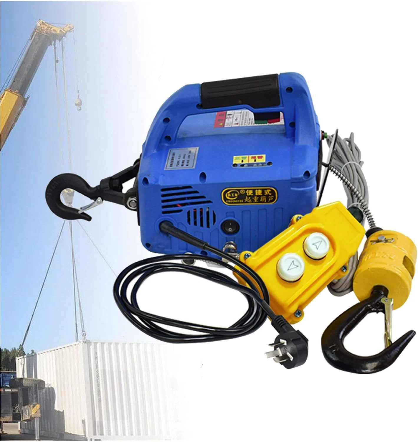 بالابر برقی قابل حمل بی سیم، جرثقیل بالابر برقی 3 در 1 با روش های کنترل، سیستم قدرت کنترل از راه دور سیمی، استفاده صنعتی و خانگی، 300 کیلوگرم بالابر برقی قابل حمل بی سیم، جرثقیل بالابر برقی 3 در 1 با روش های کنترل، سیستم قدرت کنترل از راه دور سیمی، استفاده صنعتی و خانگی، 300 کیلوگرم