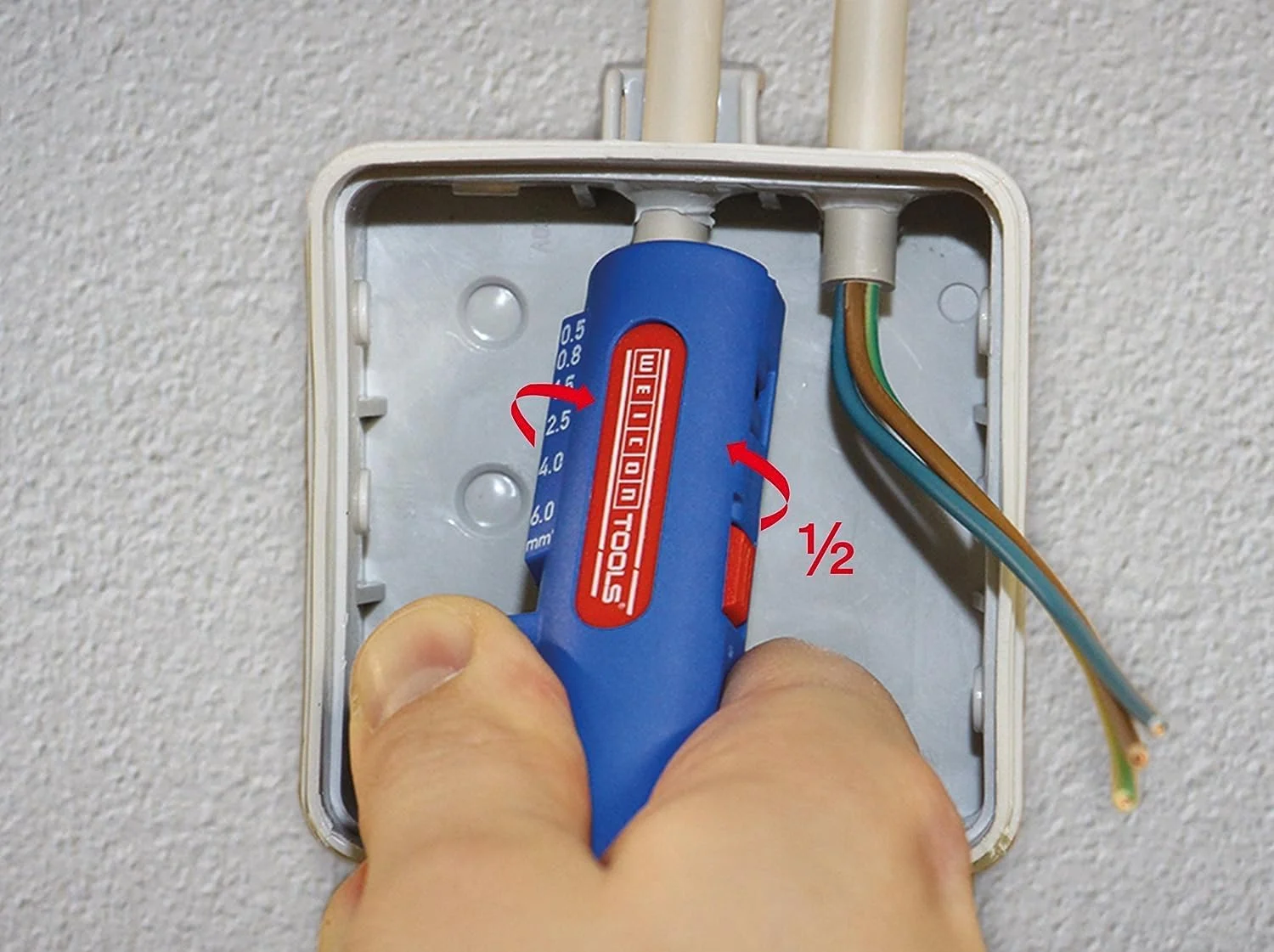 ابزار سیم لخت کن WEICON Quadro-Stripper شماره 16 | ابزار 4 در 1 برای لخت کردن کابل های 8.0-13.0 میلی متر