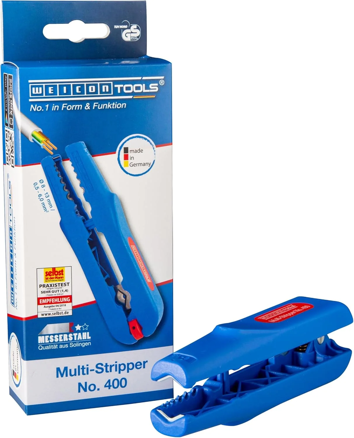 سیم لخت کن چند منظوره وایکان مدل 400 | برای لخت کردن و جداسازی کابل ها و سیم ها، آبی|قرمز، 155 میلی متر