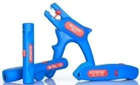 مجموعه ابزارآلات حرفه ای وی‌کان – ابزارهای سیم لخت کن برای نصب خانگی، آبی/قرمز