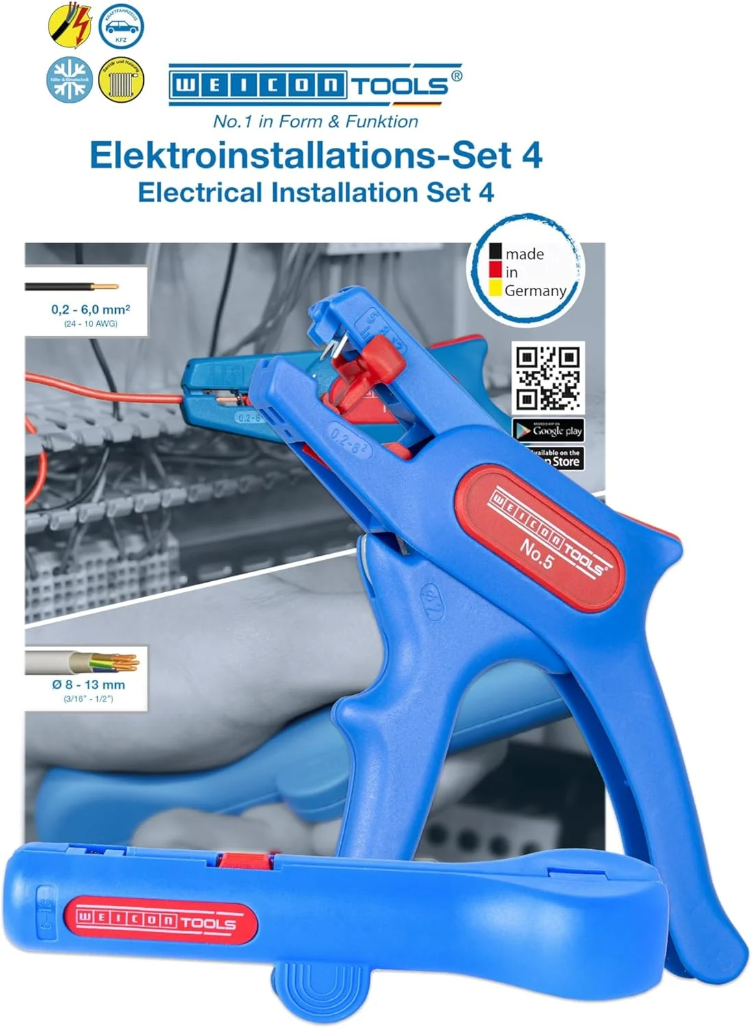 مجموعه ابزار نصب الکتریکی وایکان شماره 4 به همراه سیم لخت کن و کابل لخت کن گرد مجموعه ابزار نصب الکتریکی وایکان شماره 4 به همراه سیم لخت کن و کابل لخت کن گرد