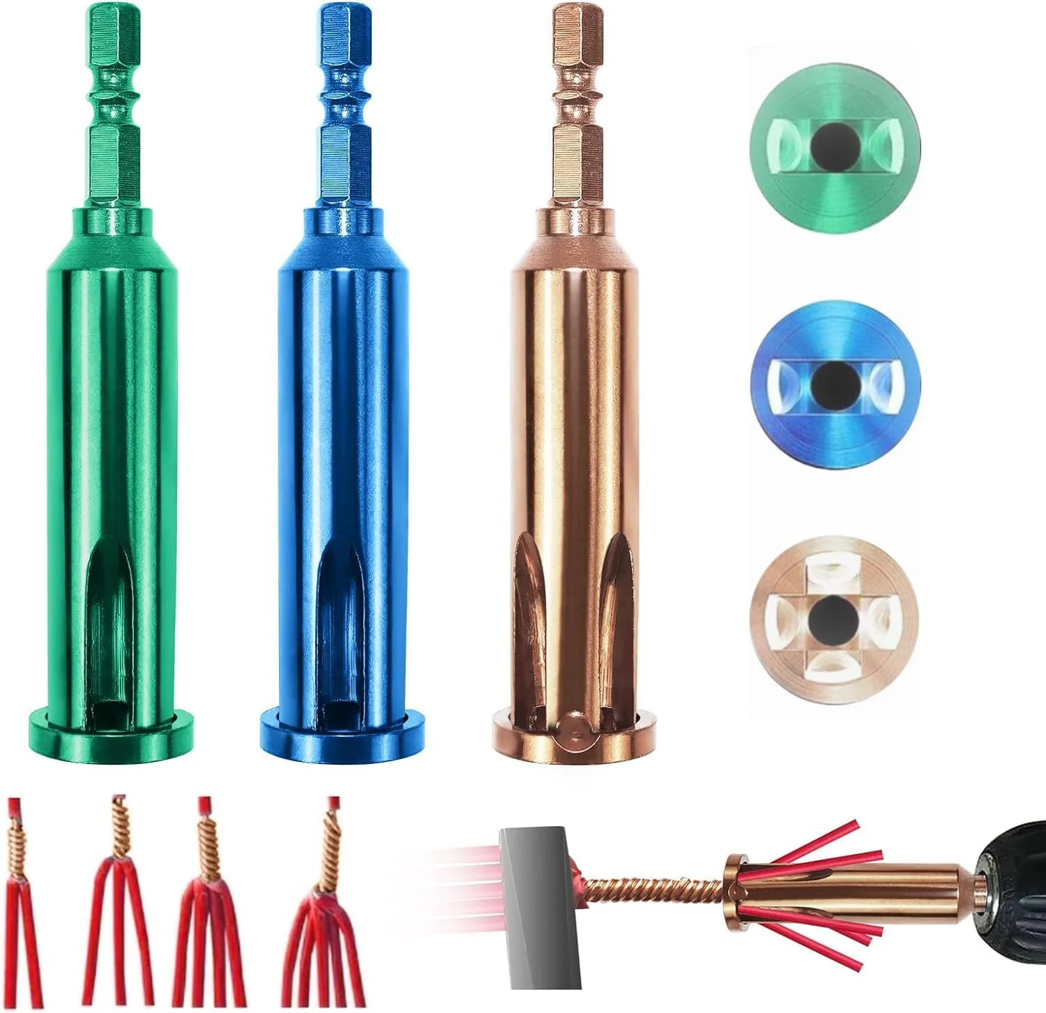 ابزار سیمتاب KASTWAVE، مجموعه 3 عددی: سیم لخت کن و تابنده، تابنده 3 راهه/5 راهه، سازگار با ترمینالهای سیم 4 و 2.5 مربعی، ساختار فلزی و پلاستیکی بادوام، سبز، آبی، قهوهای ابزار سیمتاب KASTWAVE، مجموعه 3 عددی: سیم لخت کن و تابنده، تابنده 3 راهه/5 راهه، سازگار با ترمینالهای سیم 4 و 2.5 مربعی، ساختار فلزی و پلاستیکی بادوام، سبز، آبی، قهوهای