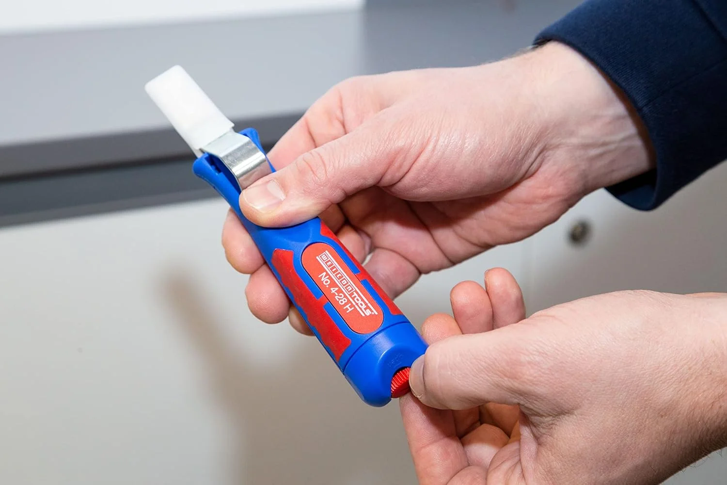 WEICON 2-50054328 چاقوی کابل آبی رنگ، ست 2 عددی مدل 4-28H