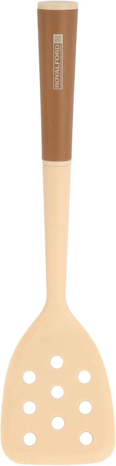 ست ۶ تکه ابزار آشپزی نایلونی رویال فورد مدل RF12582، مناسب ظروف نچسب، شامل کفگیر، ملاقه، قاشق، کفگیر سوراخ دار، قاشق پاستا و مقاوم در برابر حرارت