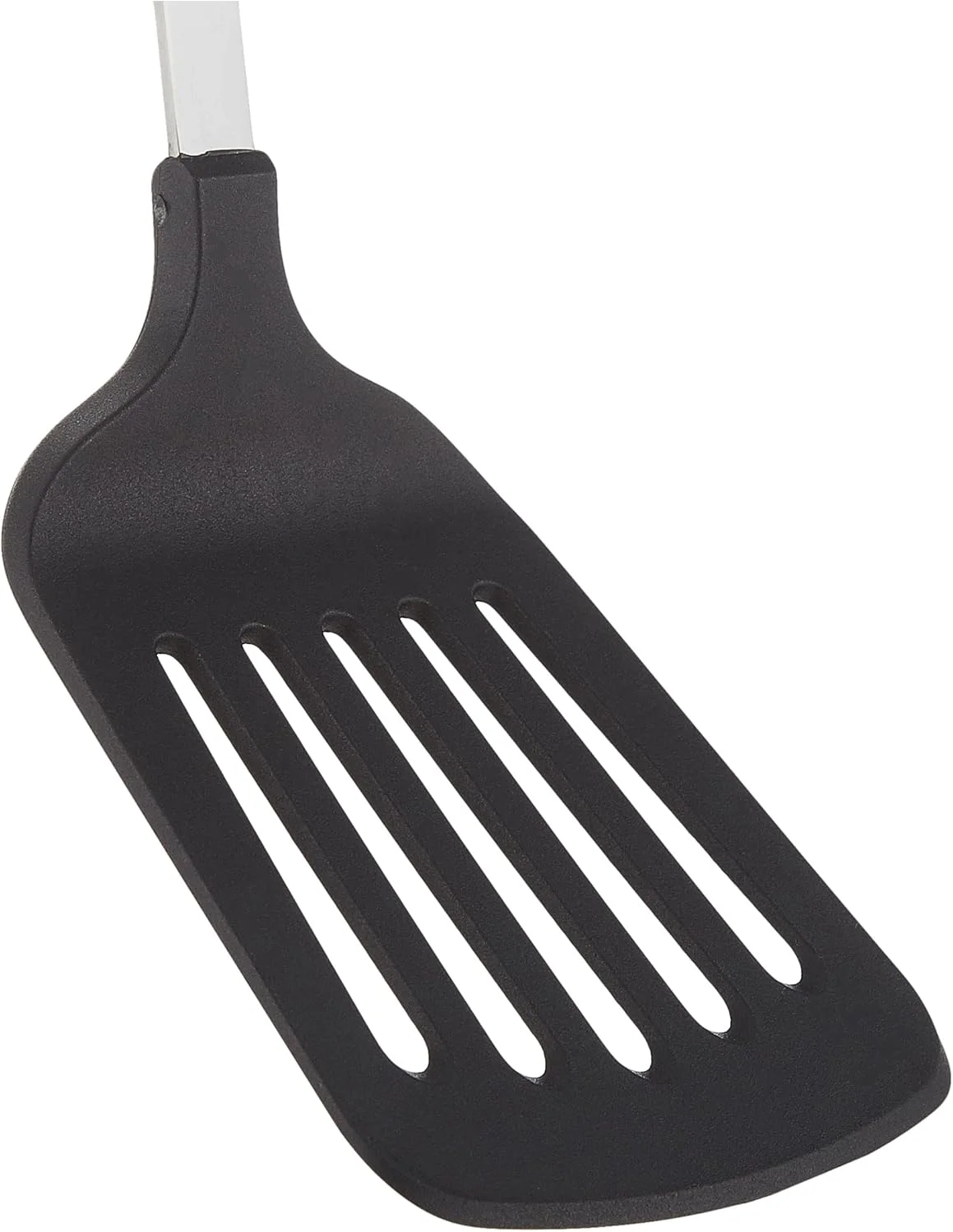 کفگیر شیاردار نایلونی رویال فورد با دسته استیل - کفگیر شیاردار با دسته بلند و گیره قوی | قابل شستشو در ماشین ظرفشویی | ایده آل برای غذا، املت، سرخ کردن و موارد دیگر